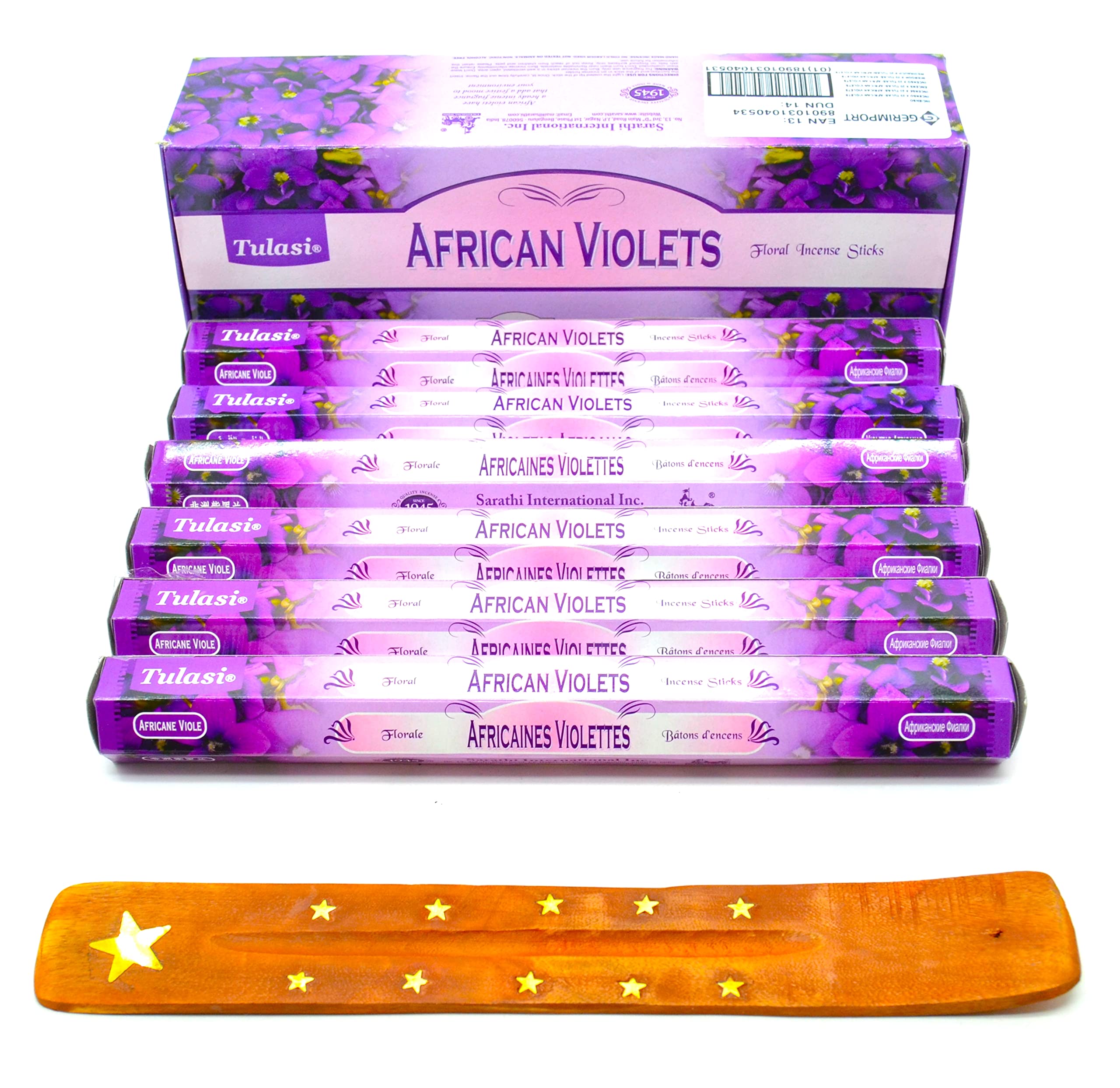 120 Incense Sticks (african violets) Joss Incense Sticks 120 Sticks Home Fragrance Incense Joss Sticks with Ashtray Collector…