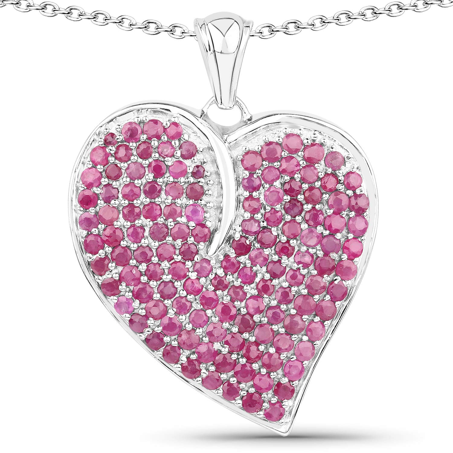 JOHAREEZHeart Ruby Silver Pendant (JZP1438R_SS)