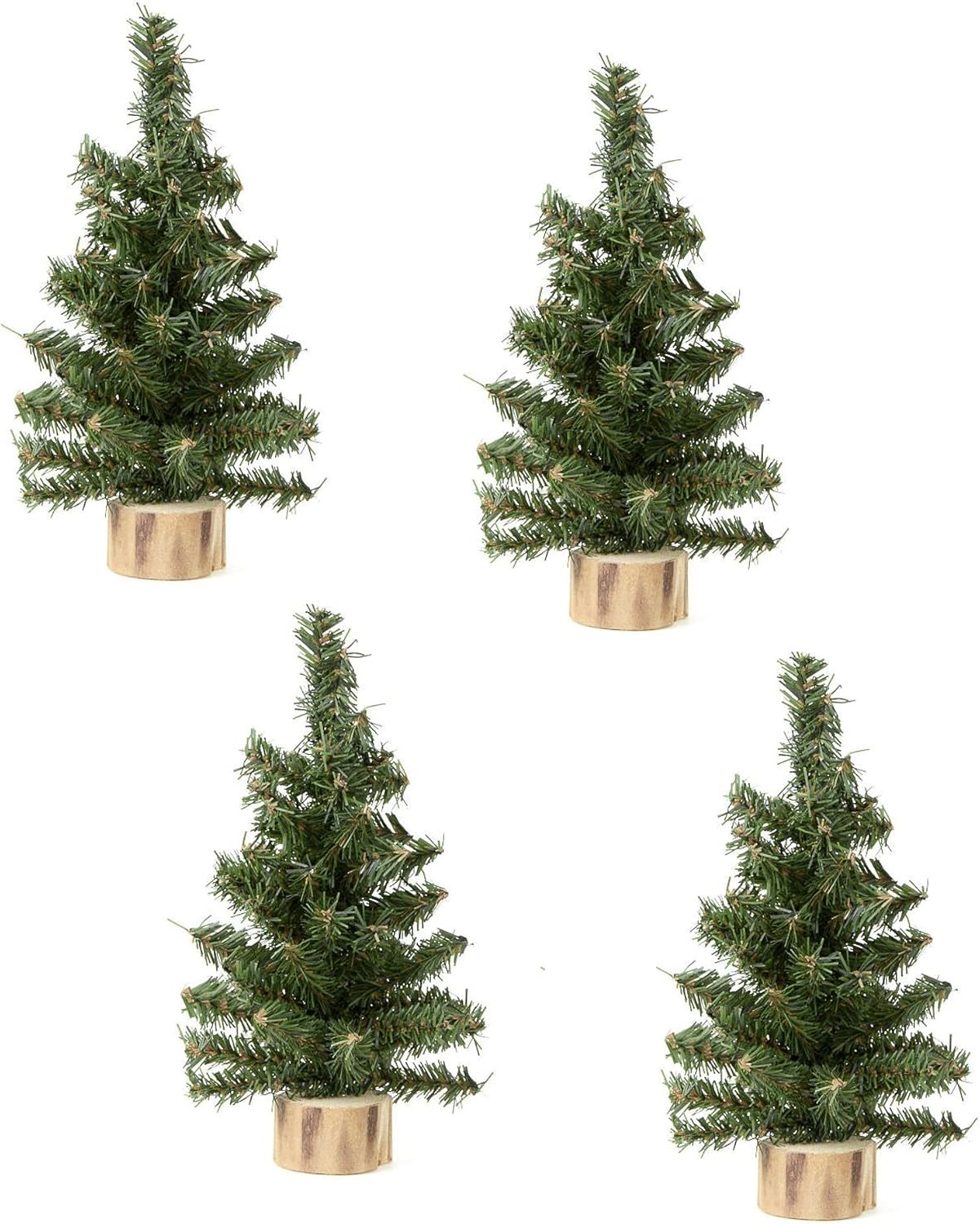 Pack of 4 Small Artificial Canadian Pine Christmas Trees by