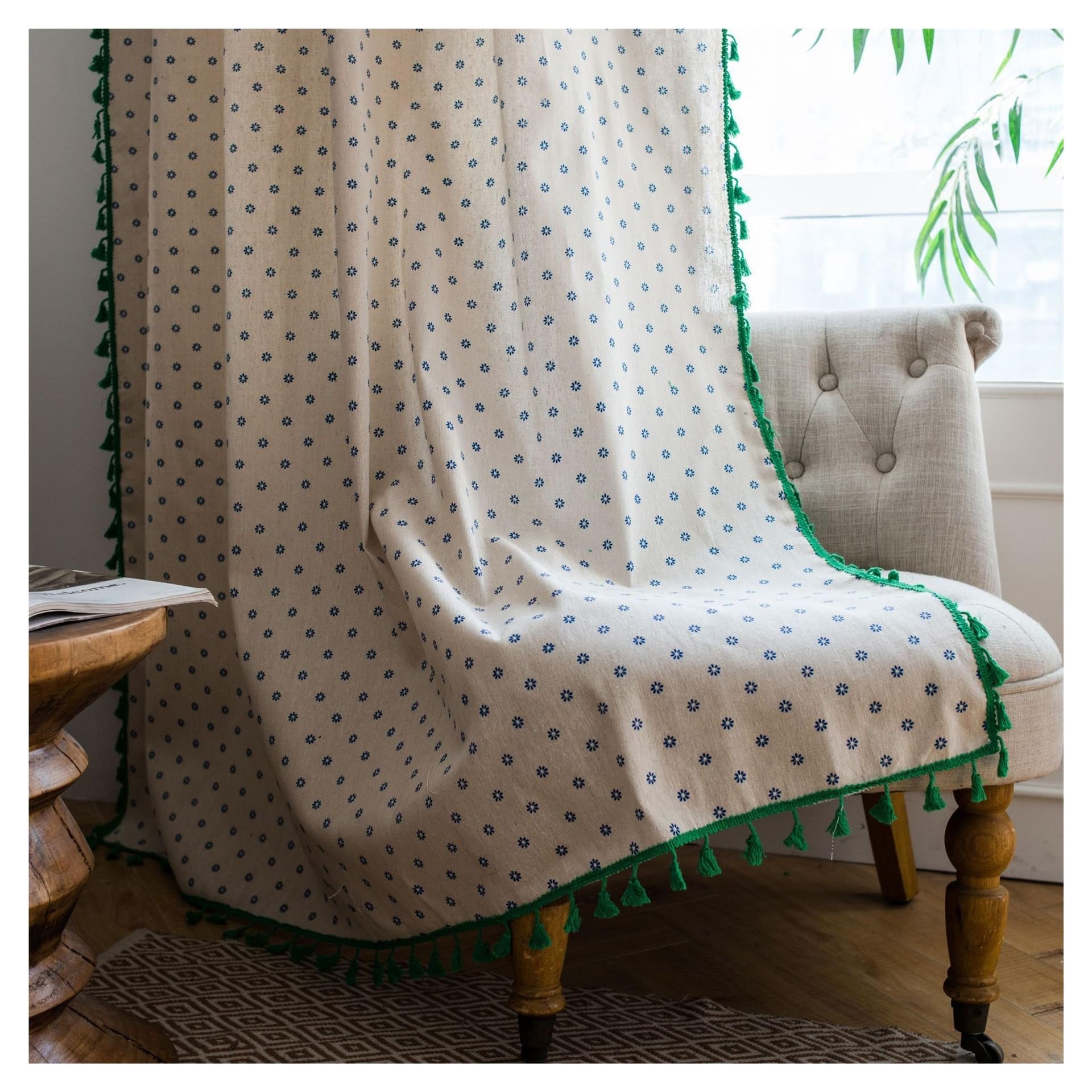 Cortinas semi opacas estampadas: elimina destellos en cocina y balcón fácilmente