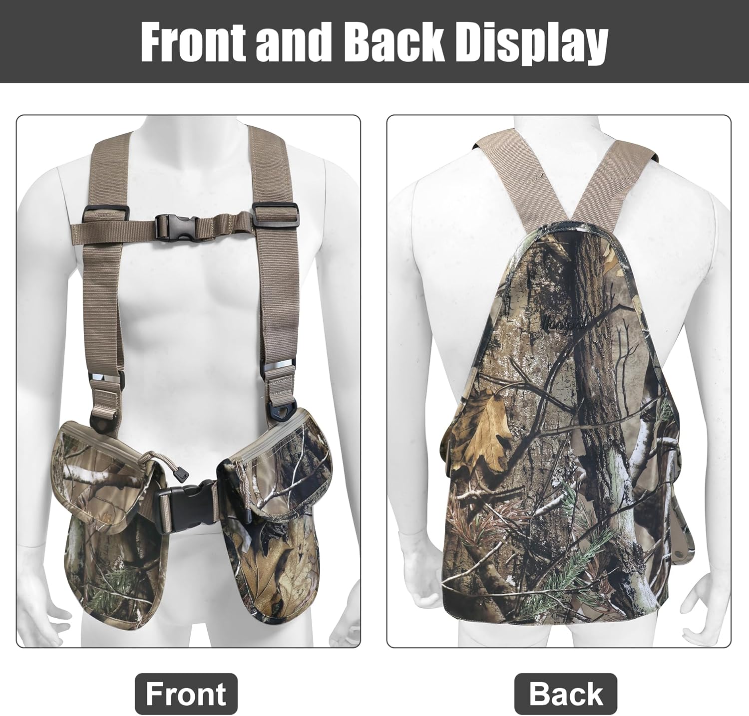 HUNTPAL Upland Bird Hunting Vest Tactical Backpack with Game Pouch, Pockets, Chest Strap and Waist Belt, Fit for Bird Hunting