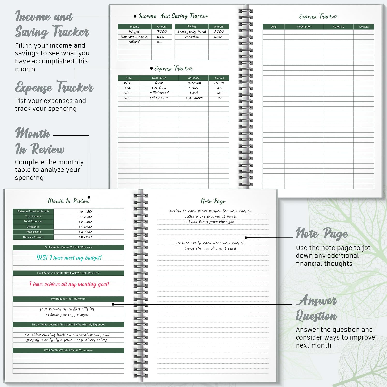 Budget Planner and Expense Tracker, Financial Planner With 12 Pockets - Image 4