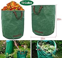 Vista 2 de Bolsa de jardín de 72 galones, plegable, reutilizable, resistente, bolsas de basura para césped, patio, hojas, desechos, bolsas de jardín