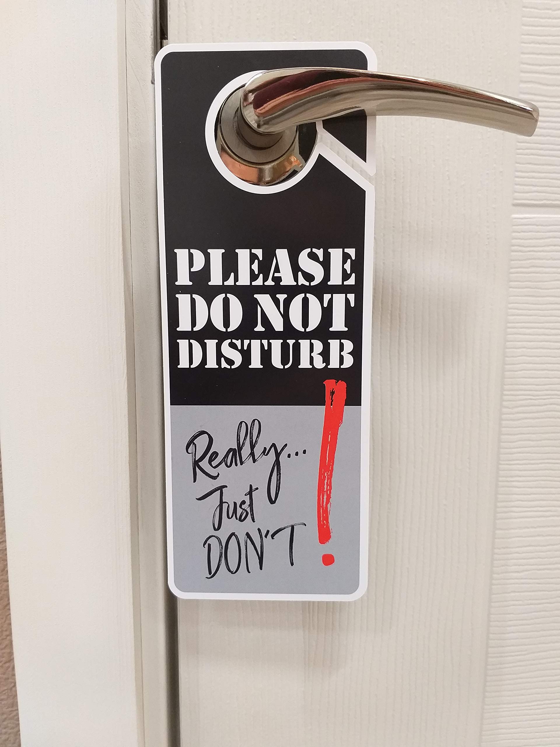 Do Not Disturb Sign - Really Just Don't , Door Hanger 2 Pack, Double Sided, Ideal for using in any places like Offices, Clinics, Law Firms, Hotels or during Therapy, Spa Treatment, Counseling Sessions