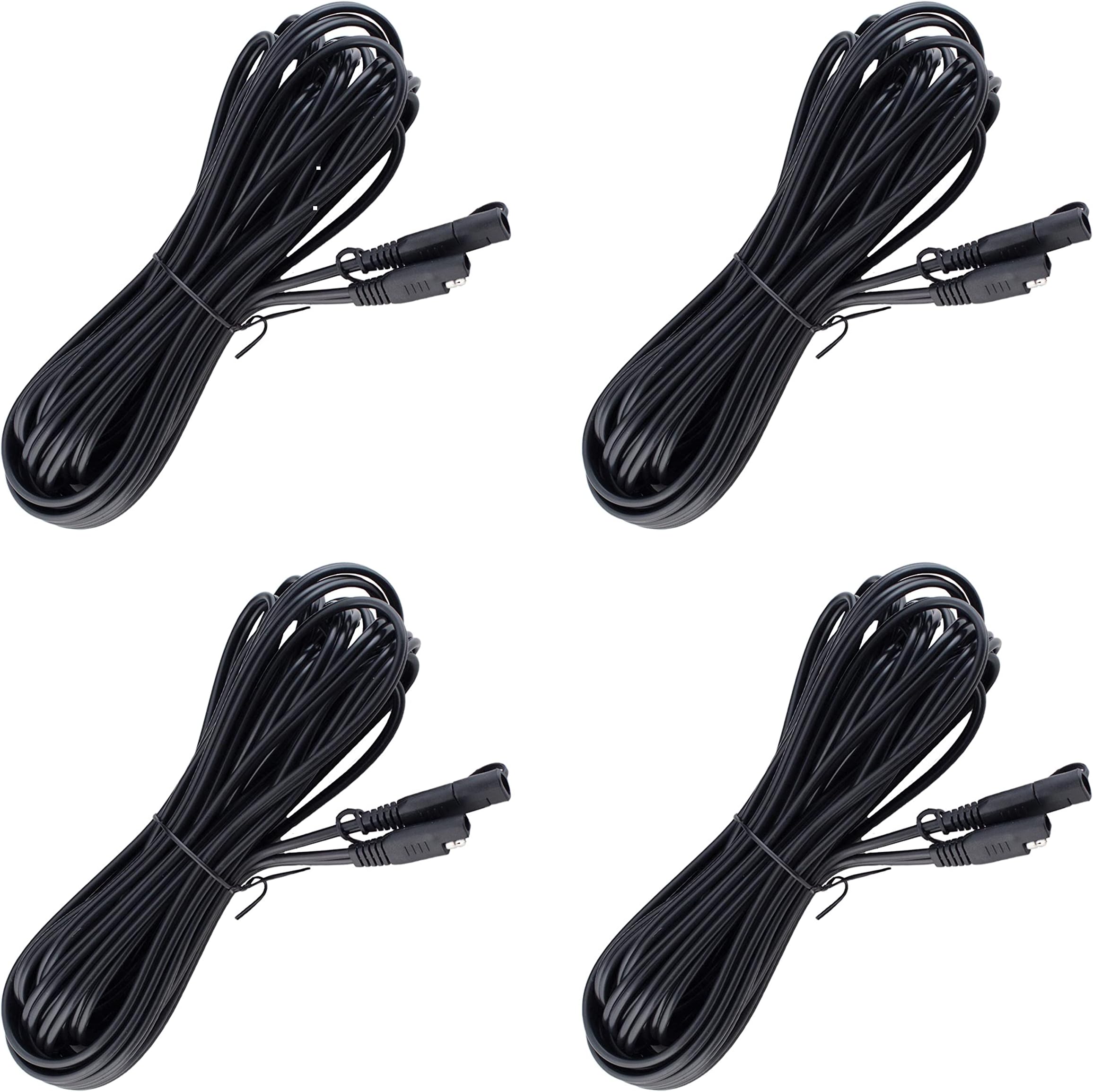 12 Foot Extension SAE Cable 4 Pack - Designed for Use with Battery Tender Chargers - Quick Connect Plugs for Easy Connection to Motorcycle, Cars, ATVs and More - 081-0148-12-BG4