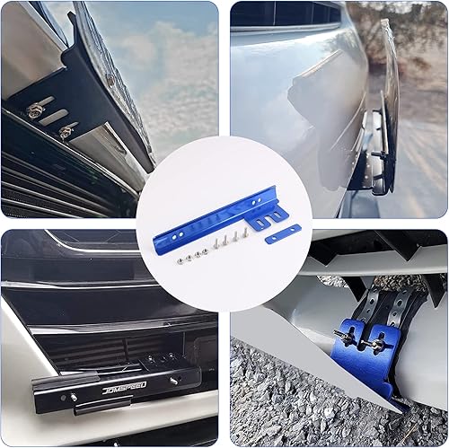 Vista 27 de JDMSPEED soporte de montaje delantero universal para placa con barra de soporte, Rojo