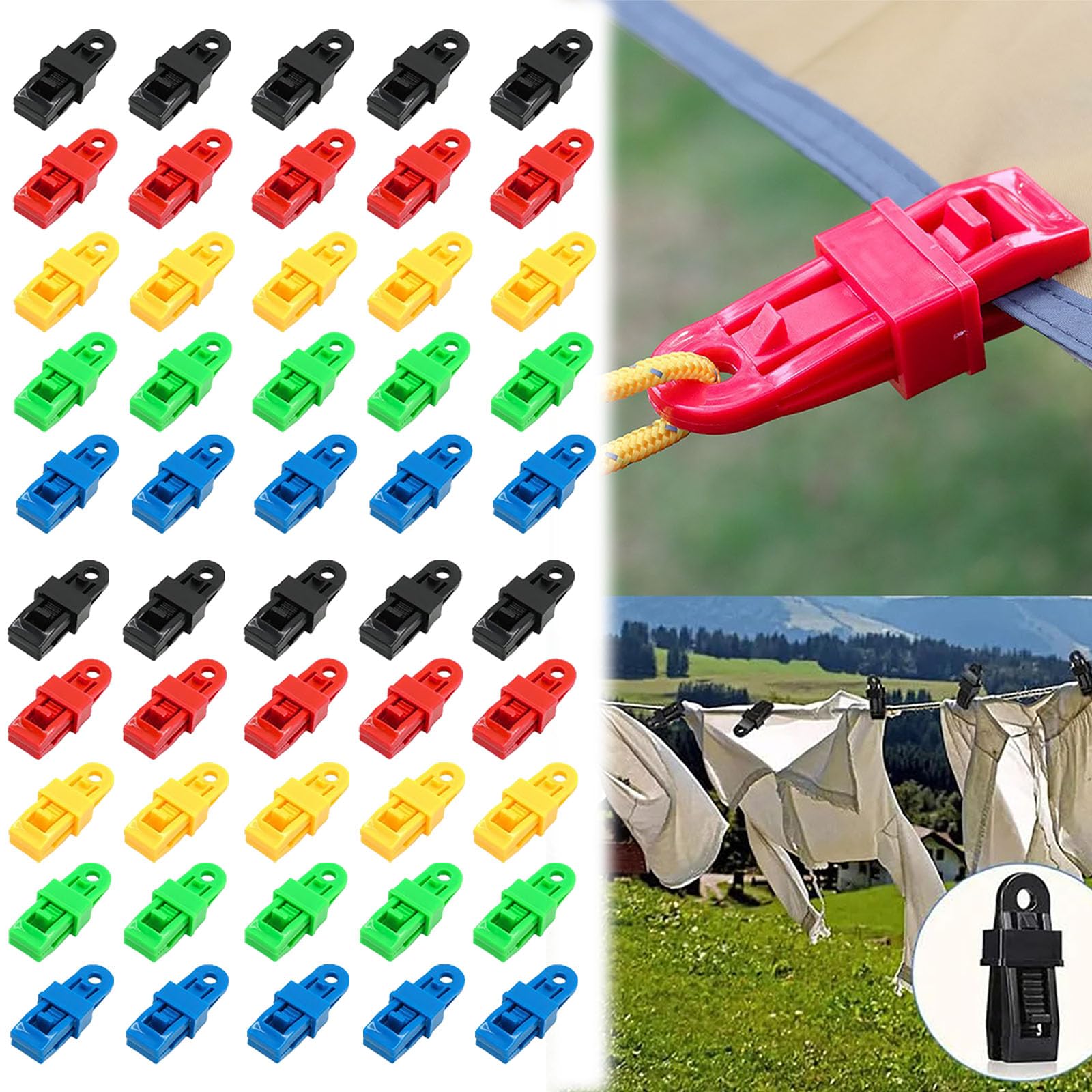 Pleteffect Tarp Clips, Tarp Clips Heavy Duty, Adjustable Heavy Duty Lock Grip For Tarp & Shade Cloth, Shade Cloth Heavy Duty Lock Grip, Awning Tarp