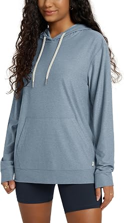 ODODOS Womens Oversized Hoodie - Ultra Soft odSTRATUM Tech Pullover UPF 50+ Long Sleeve Tops with Kangaroo Pocket