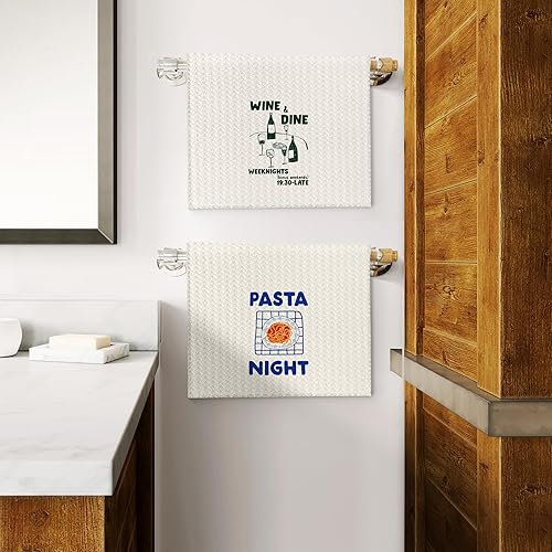 Miniatura 5 de Juego de 2 toallas de cocina italianas, decoración de cocina italiana, toallas de bar para camarero de cocina, paños de cocina retro para toallas de