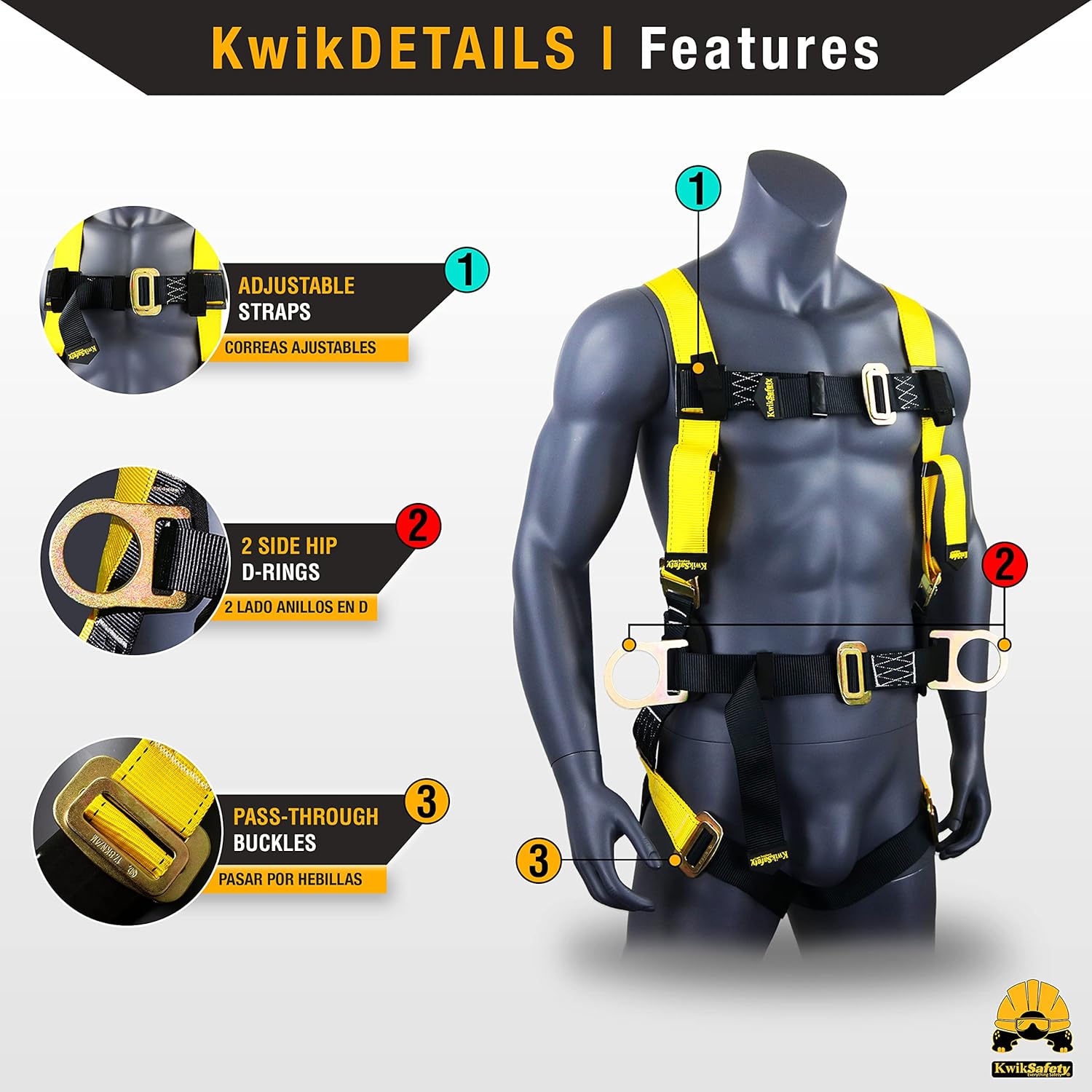 KwikSafety HURRICANE Safety Harness + BOA Safety Lanyard Bundle