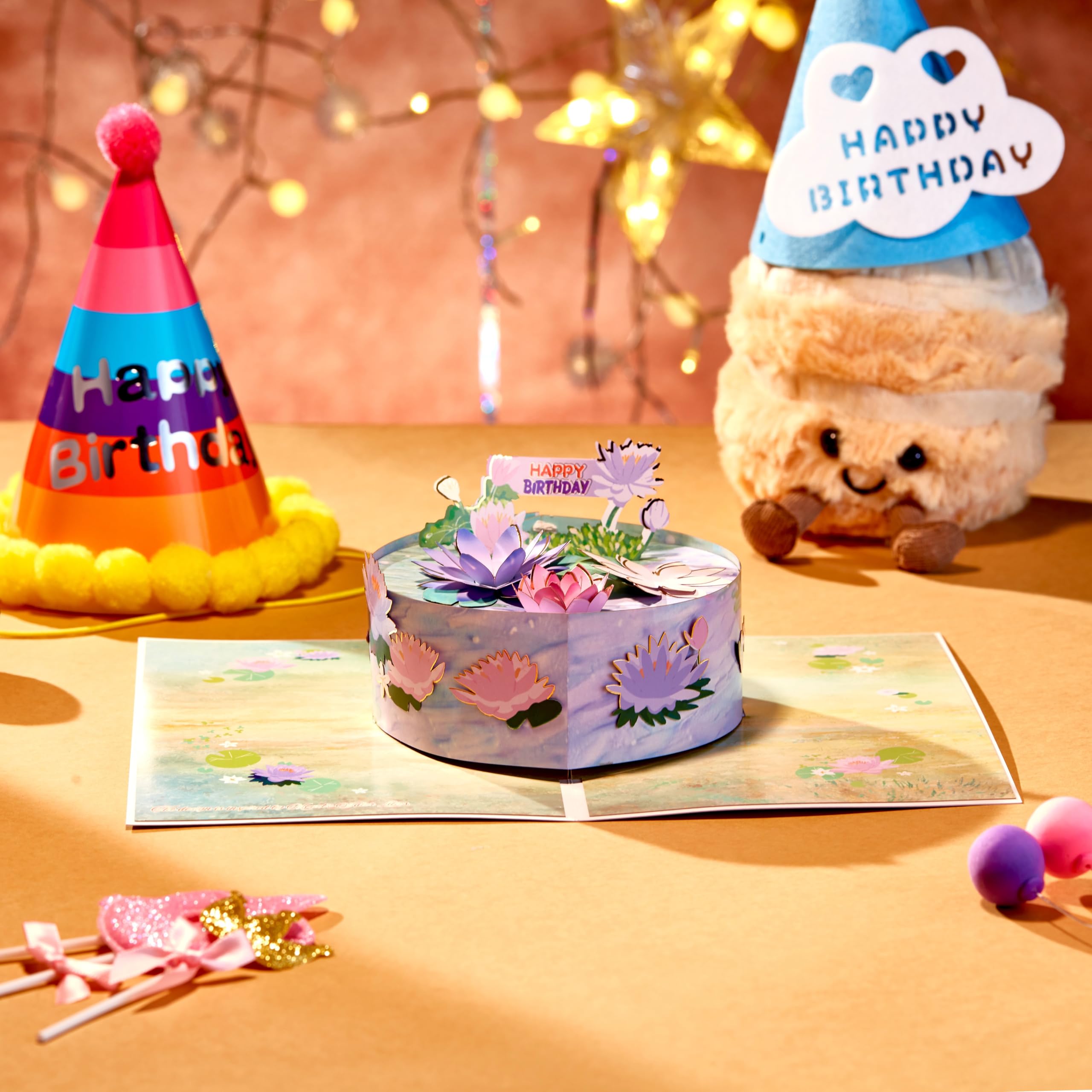 LoveEcho Tarjeta de felicitación 3D de pastel de cumpleaños, tarjeta de felicitación de cumpleaños 3D con tarjeta de notas y sobre para mujer, esposa, mamá, abuela, hija, hermana, novia, marido