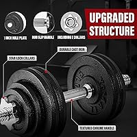 Vista 4 de Yes4All Old School Adjustable Dumbbell Set with Weight Plates, Star Lock Collars/Connector, 40lbs to 200lbs Adjustable Weight Plates Set