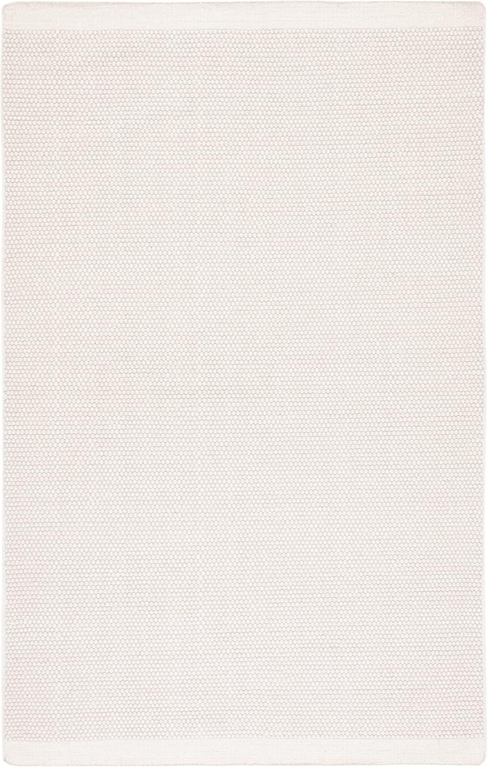 Ivory Hand-Knotted Wool 6' x 9' Rectangular Area Rug