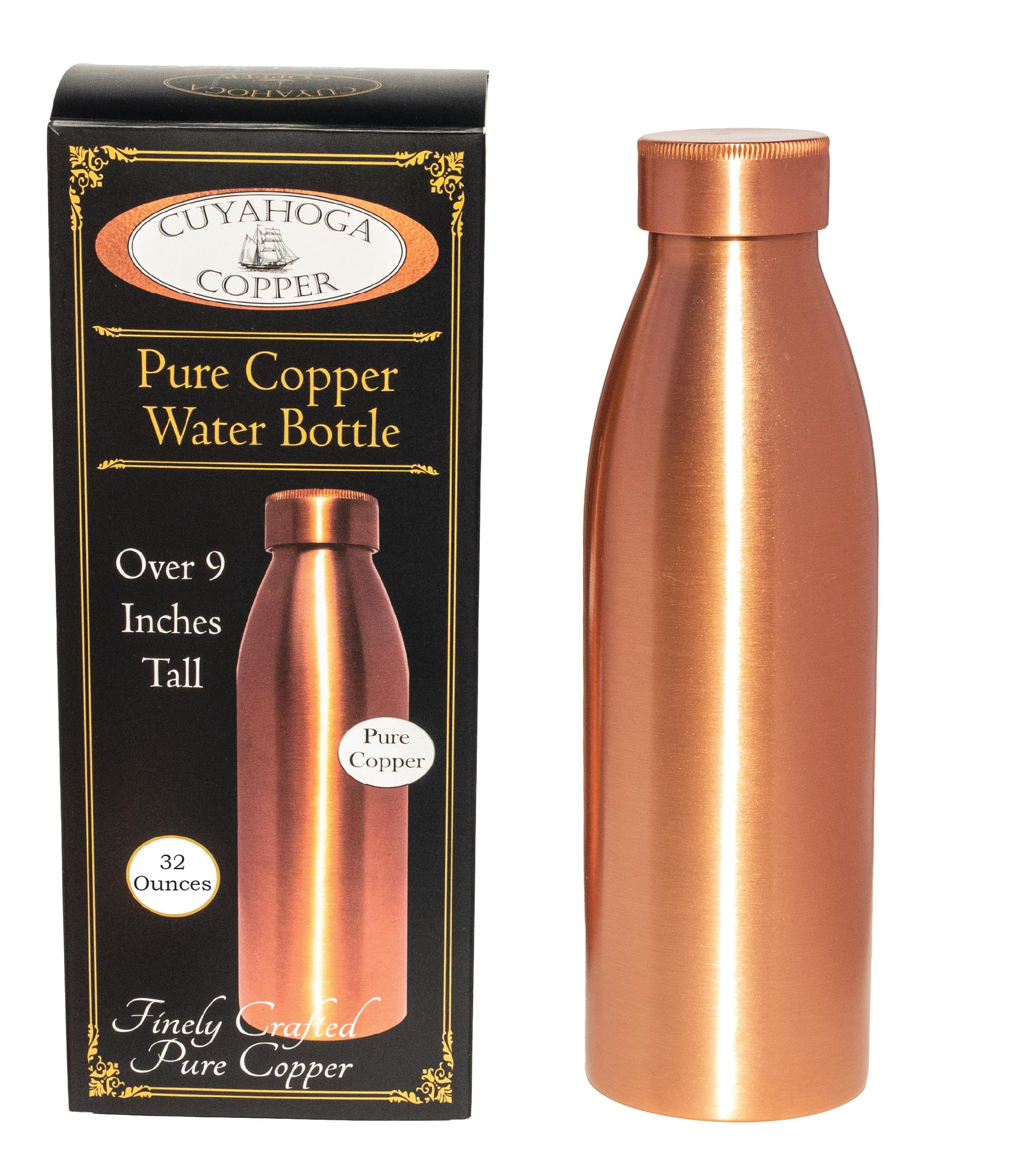 Amazon.com: Cuyahoga Copper 100% Pure Copper Water Bottle – 9