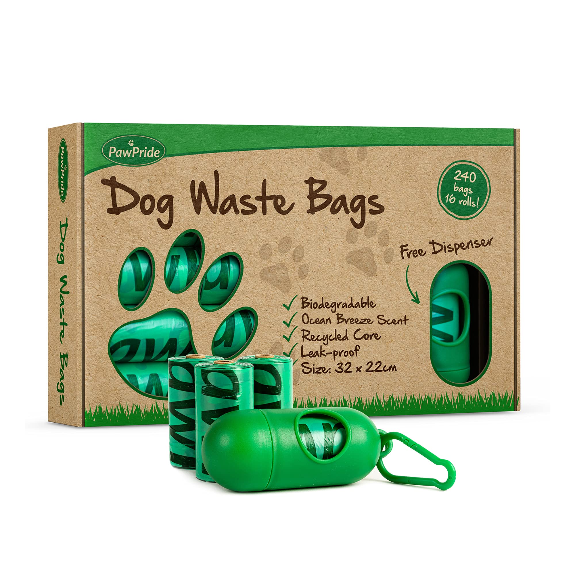 Buy PawPride Dog Poo Bags Pack of 240 Strong Biodegradable Waste Bags