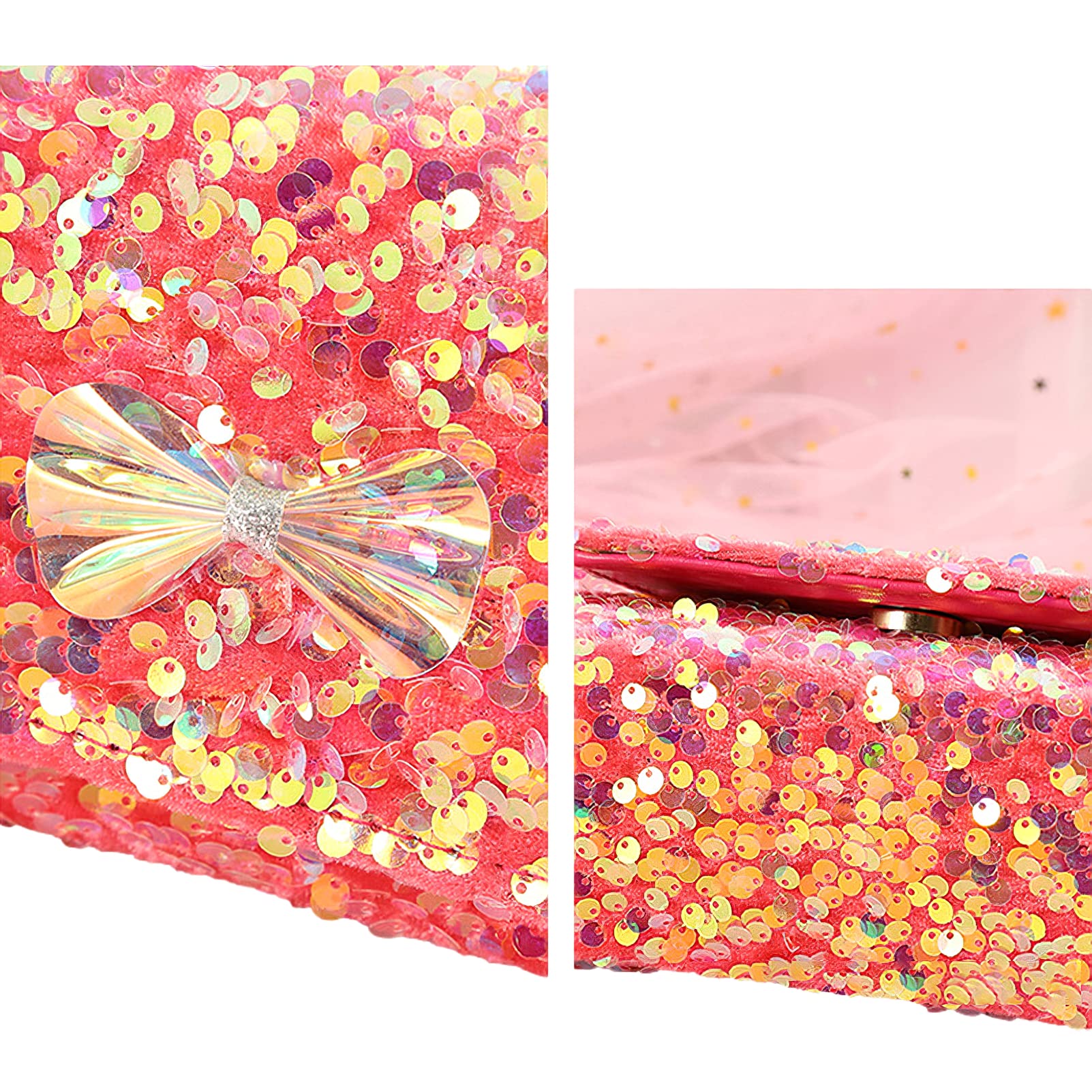 Bowknot Geldbörse für Kleine Mädchen Mikrofaser Umhängetasche Pailletten Crossbody-Tasche Glitter Wallet Perle Handtasche für Kinder