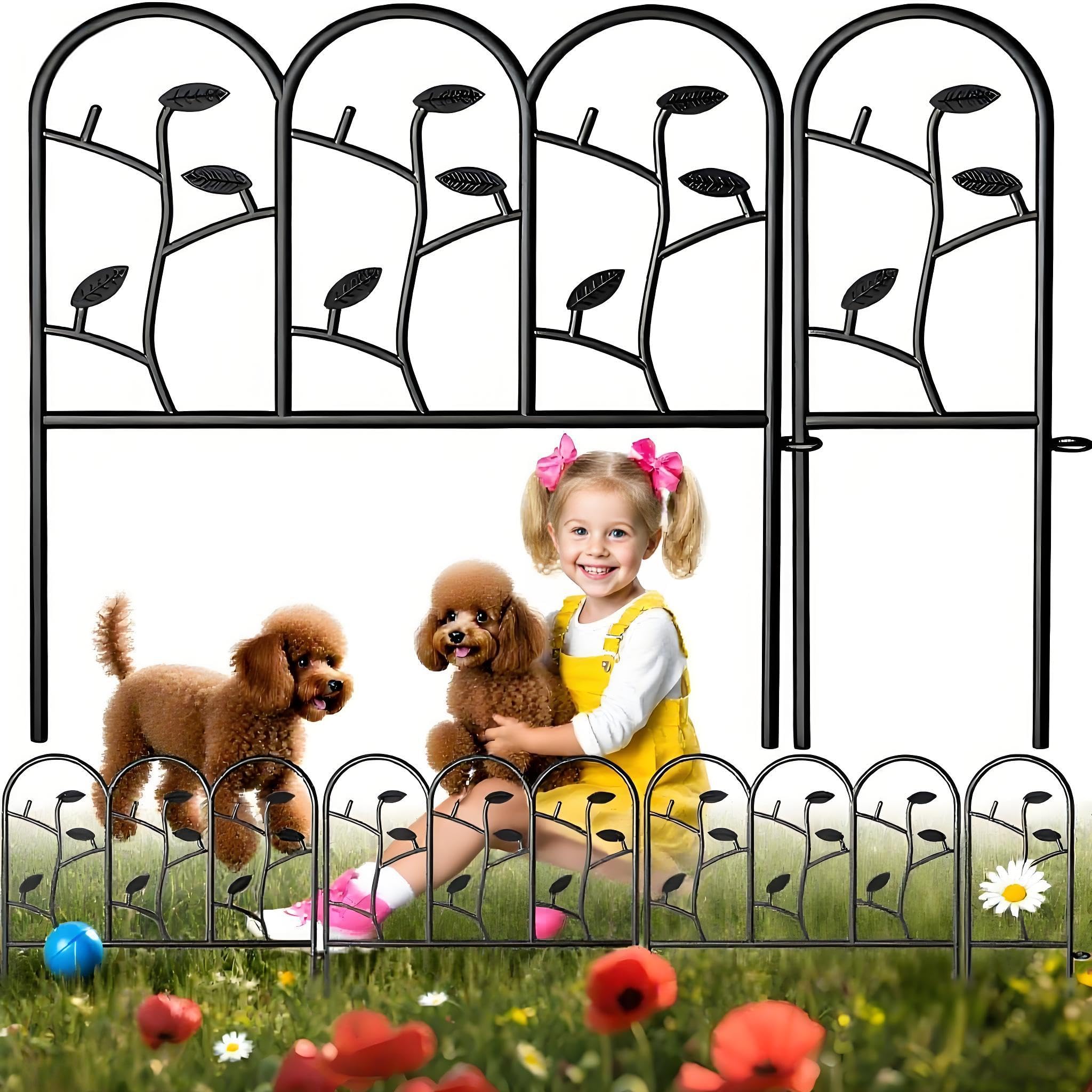 AMAGABELI GARDEN & HOME 6 Panels 18in(H)×7ft(L) Decorative Garden Fences and Borders for Dogs Rustproof Metal No Dig Fence Panels Garden Edging Border for Animal Barrier Flower Beds Yard Patio