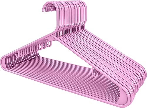 Miniatura 6 de Utopia Home Perchas de plástico, paquete de 30 unidades, colgador de ropa con ganchos, duradero y ahorra espacio, perchas rosas resistentes para
