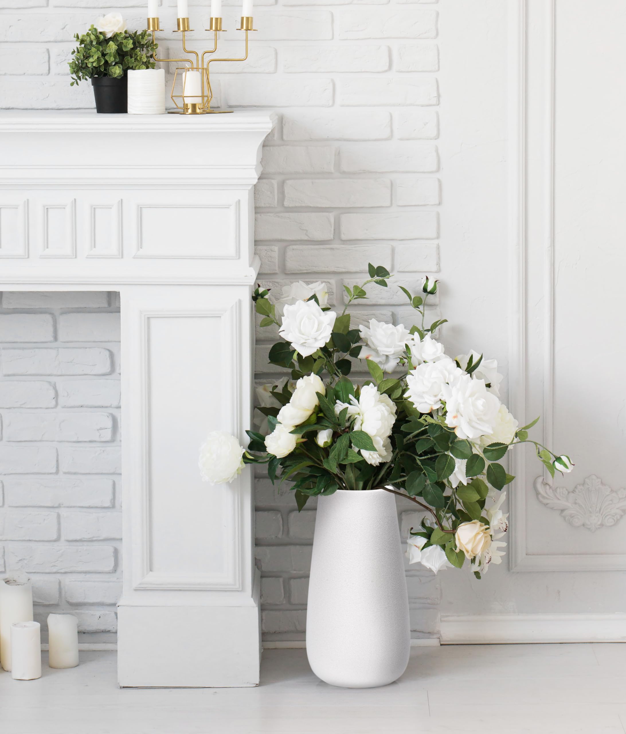 Amazon.com: D'vine Dev 12 Inch Ivory Elegant Oval Ceramic Vase for