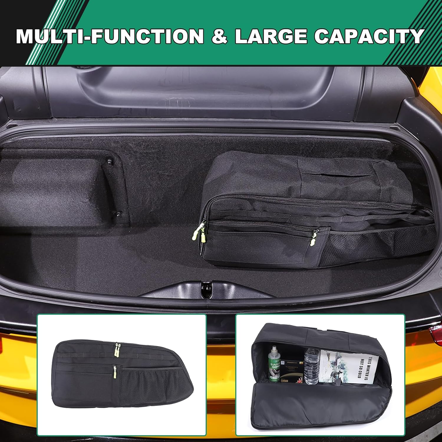 Sekhyna Car Storage Organizer Compatible with Lotus Emira 2020-2024,Cloth Trunk Organizer with an Extra-Large Storage Space and Two Storage Grids,Auto Accessories For Emira V6 GT4 I4 Coupe