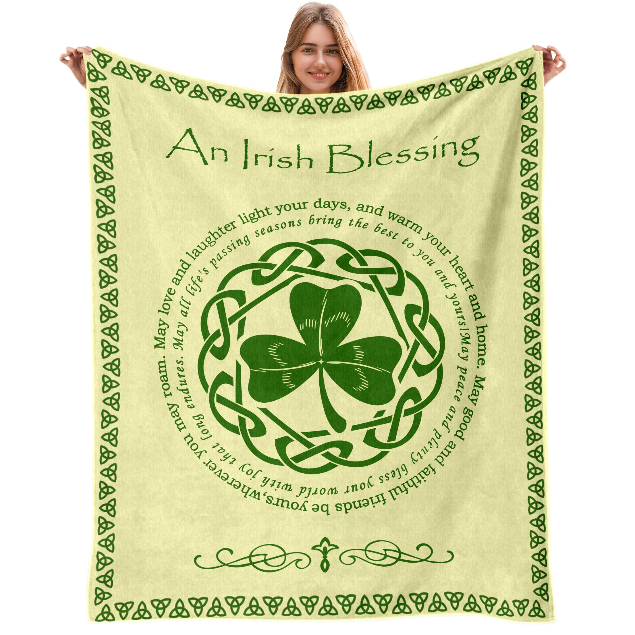 Irish Gifts for Women Men, Irish Blessing Gifts Blanket 50"x60", Ireland Gifts, Shamrock Blanket Gifts for Irish Celtics Birthday Weddings Anniversaries Christmas, St. Patrick's Day Decorations
