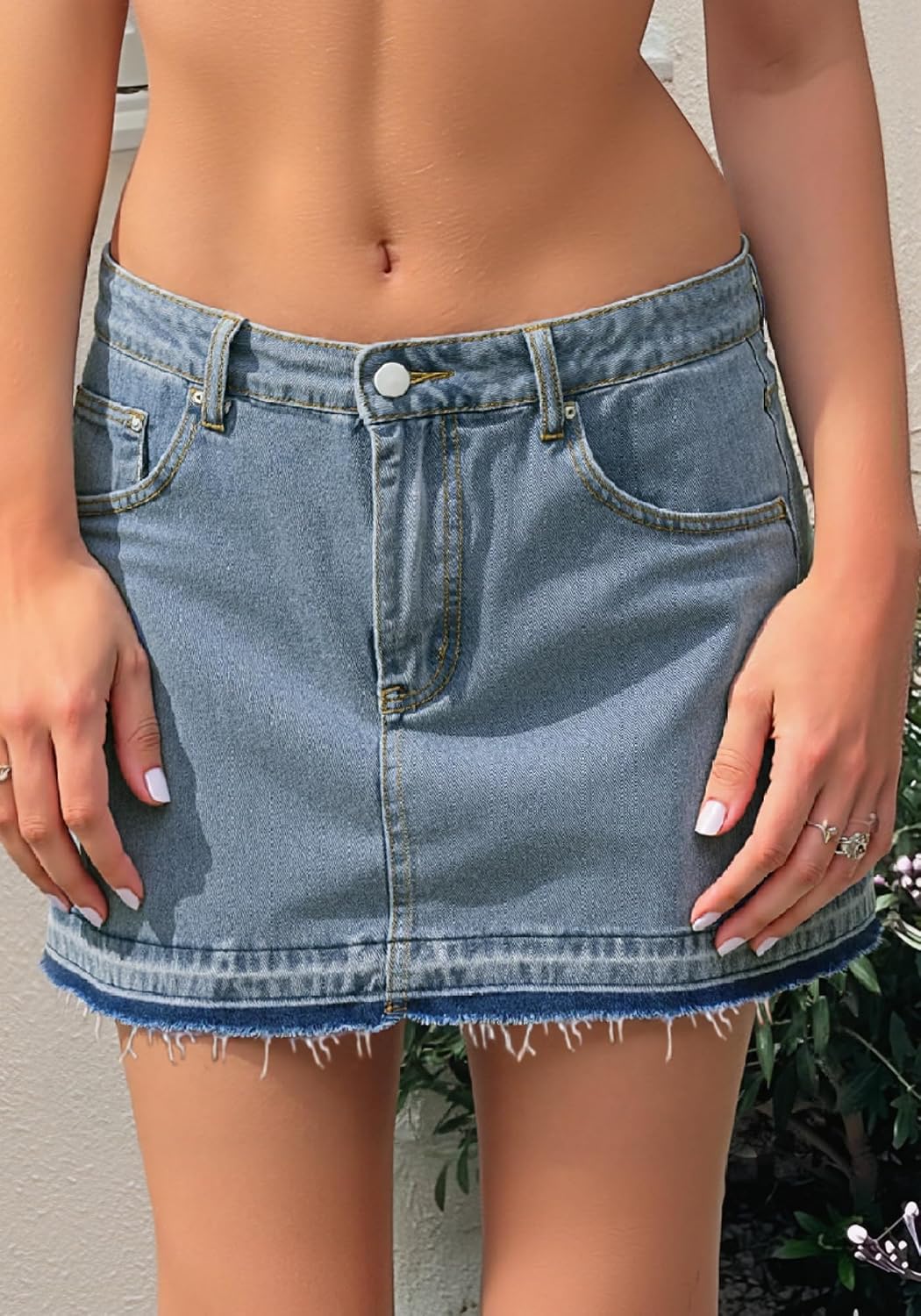 EMMIOL Jean Skirts for Women Mid/Low Rise 2026 Trendy Summer Y2k Clothes Sexy Denim Mini Skirt with Undershorts