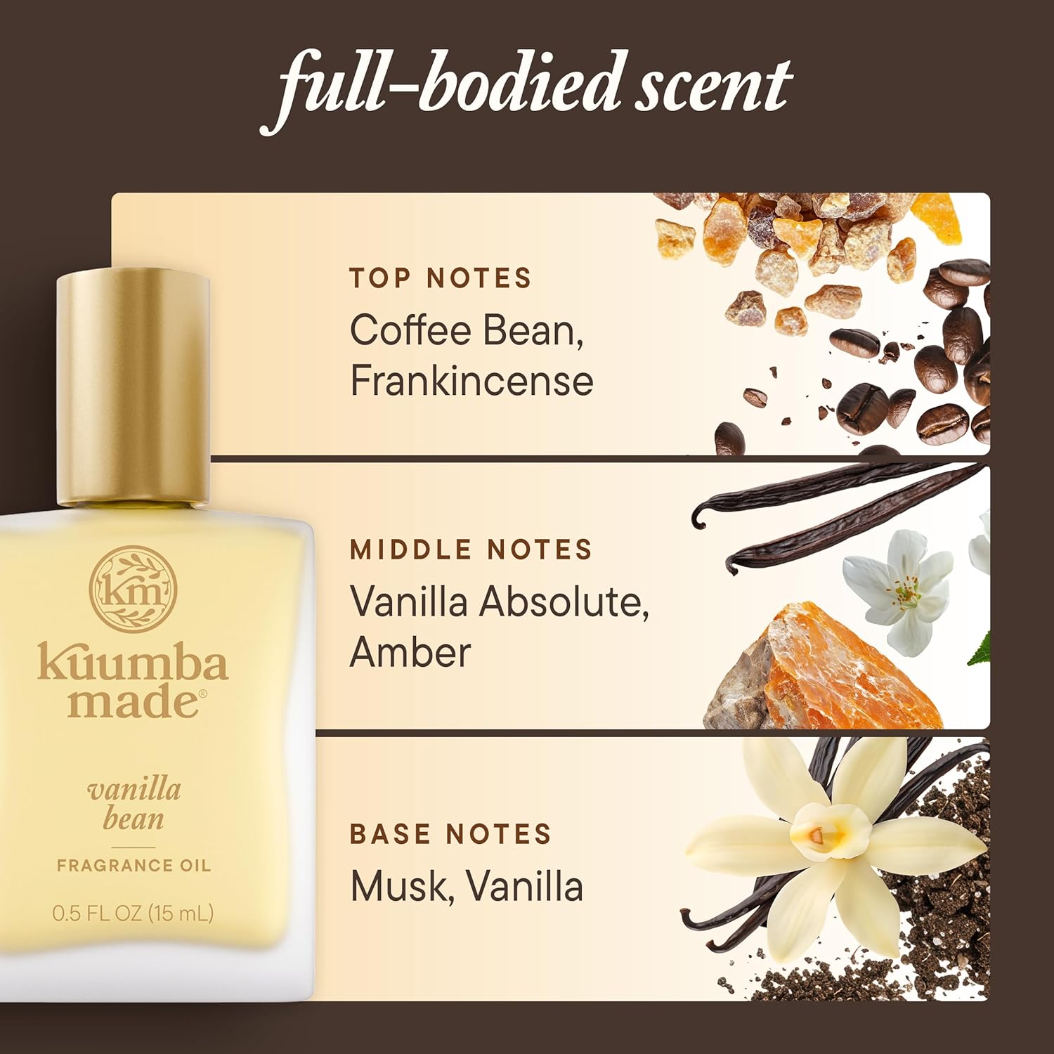 Kuumba Made Vanilla Bean Fragrance Oil, Long-Lasting Small-Batch Perfume Roller, Vegan, Alcohol-Free, .5 Fl Oz - Image 5