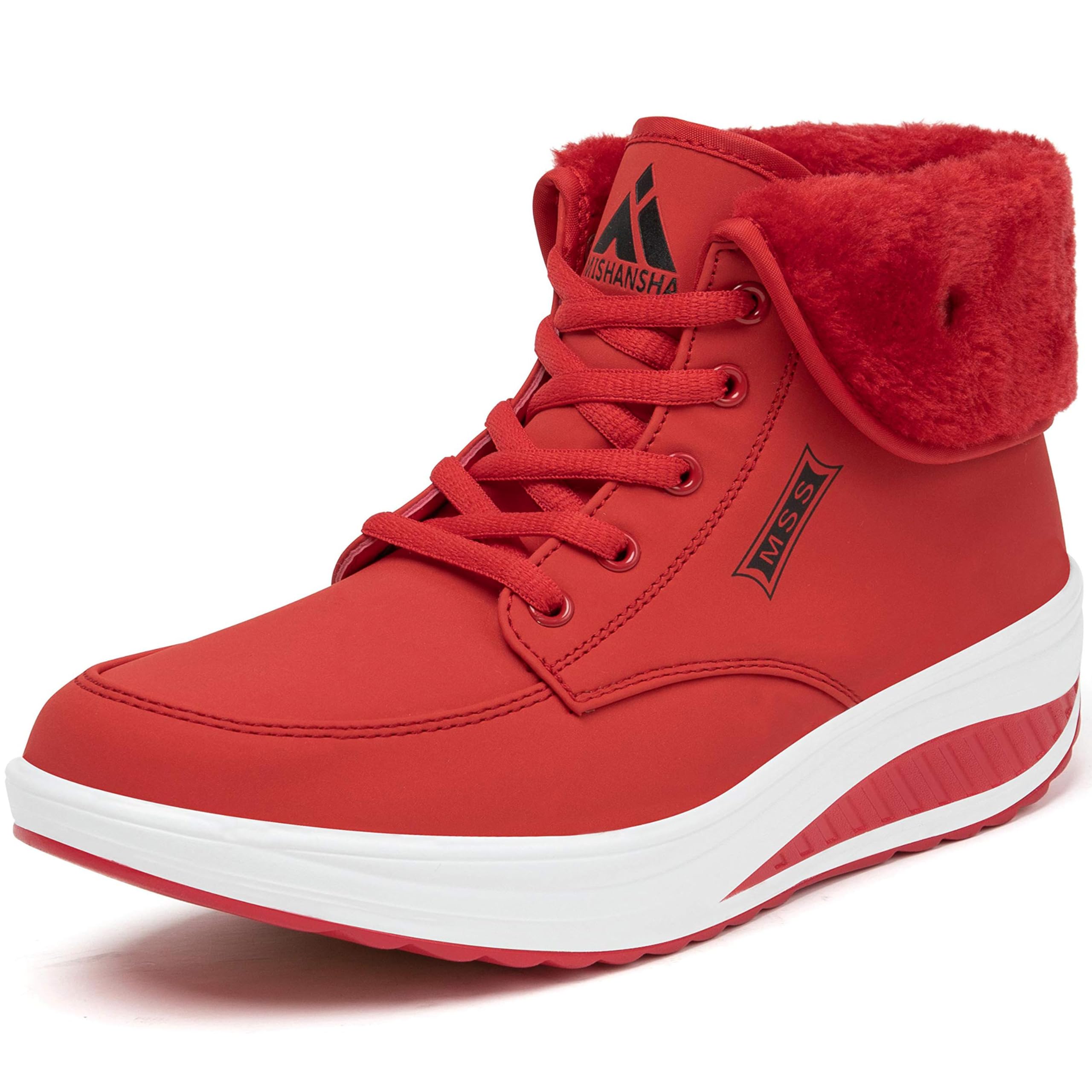 Mishansha Impermeabile Stivali Scarpe Neve Donna Scarponcini Invernali Calda Boots Antiscivolo Stivaletti All'Aperto Gr.36-42