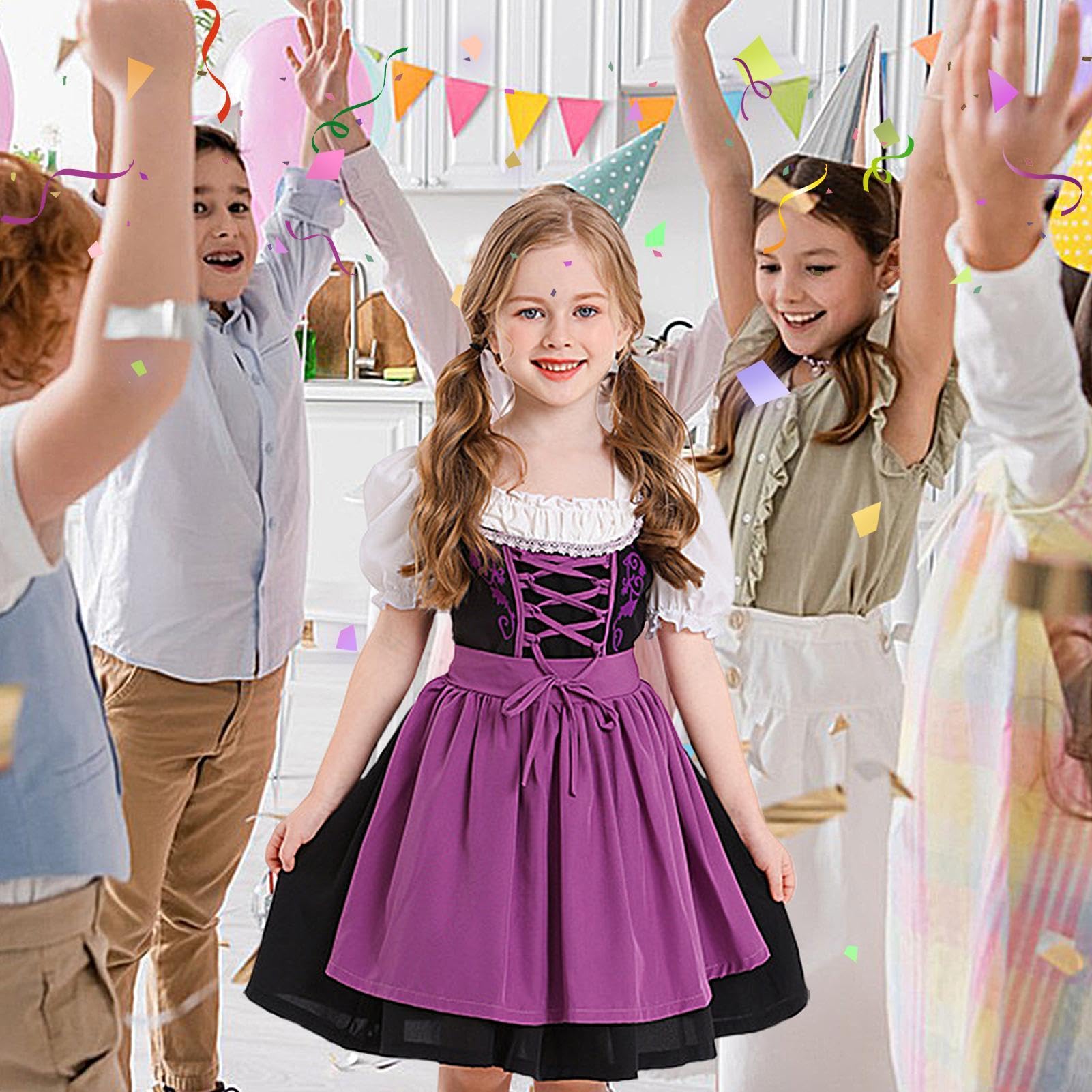 Kostium niemieckiej dziewczynki, sukienka Dirndl, sukienka na festiwal piwa, kostium na festiwal piwa, kostium Dirndl na karnawał, fantazyjne kostiumy dla dzieci 2-12