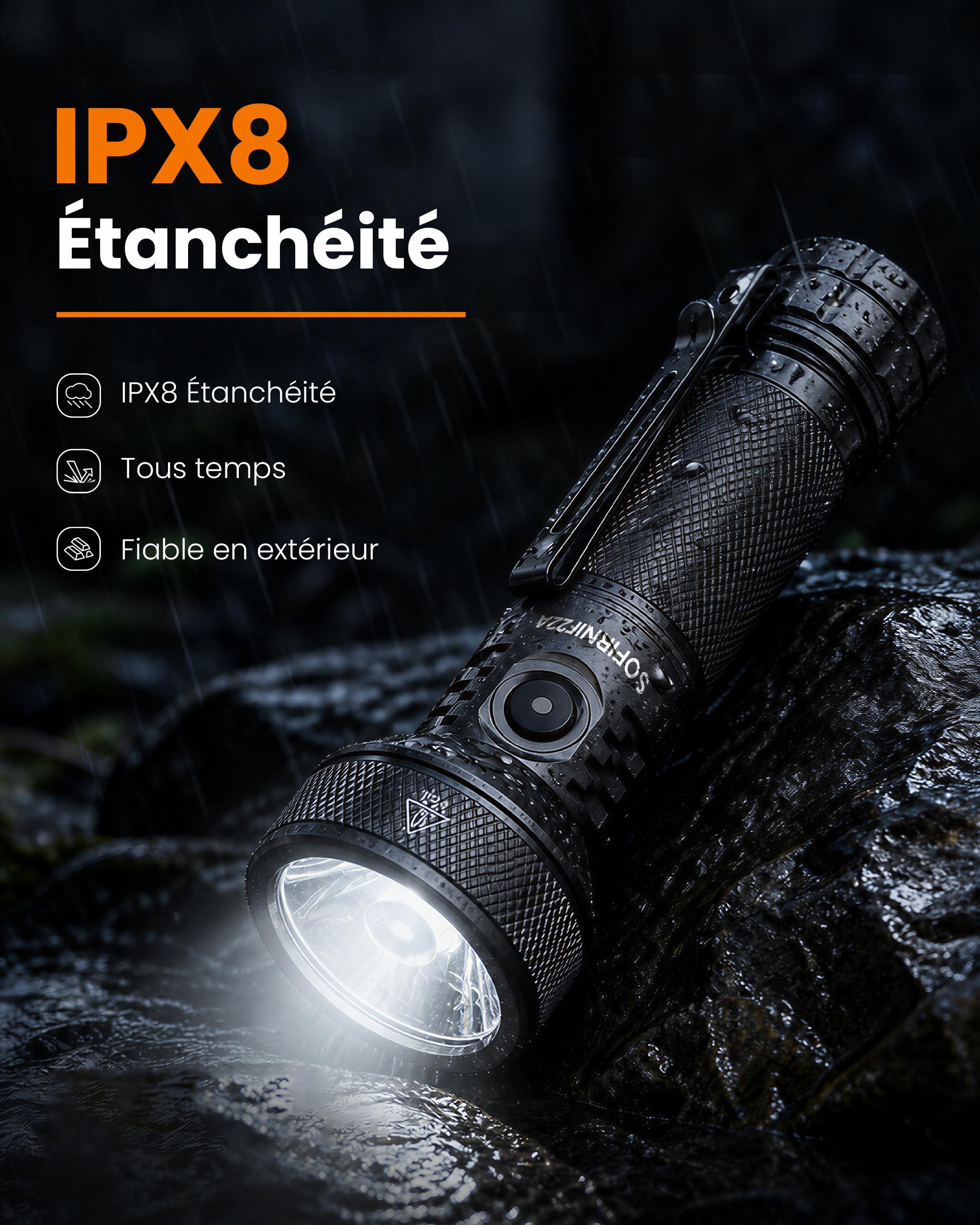 CSTEBOKE Sofirn IF22A Lampe de poche LED rechargeable