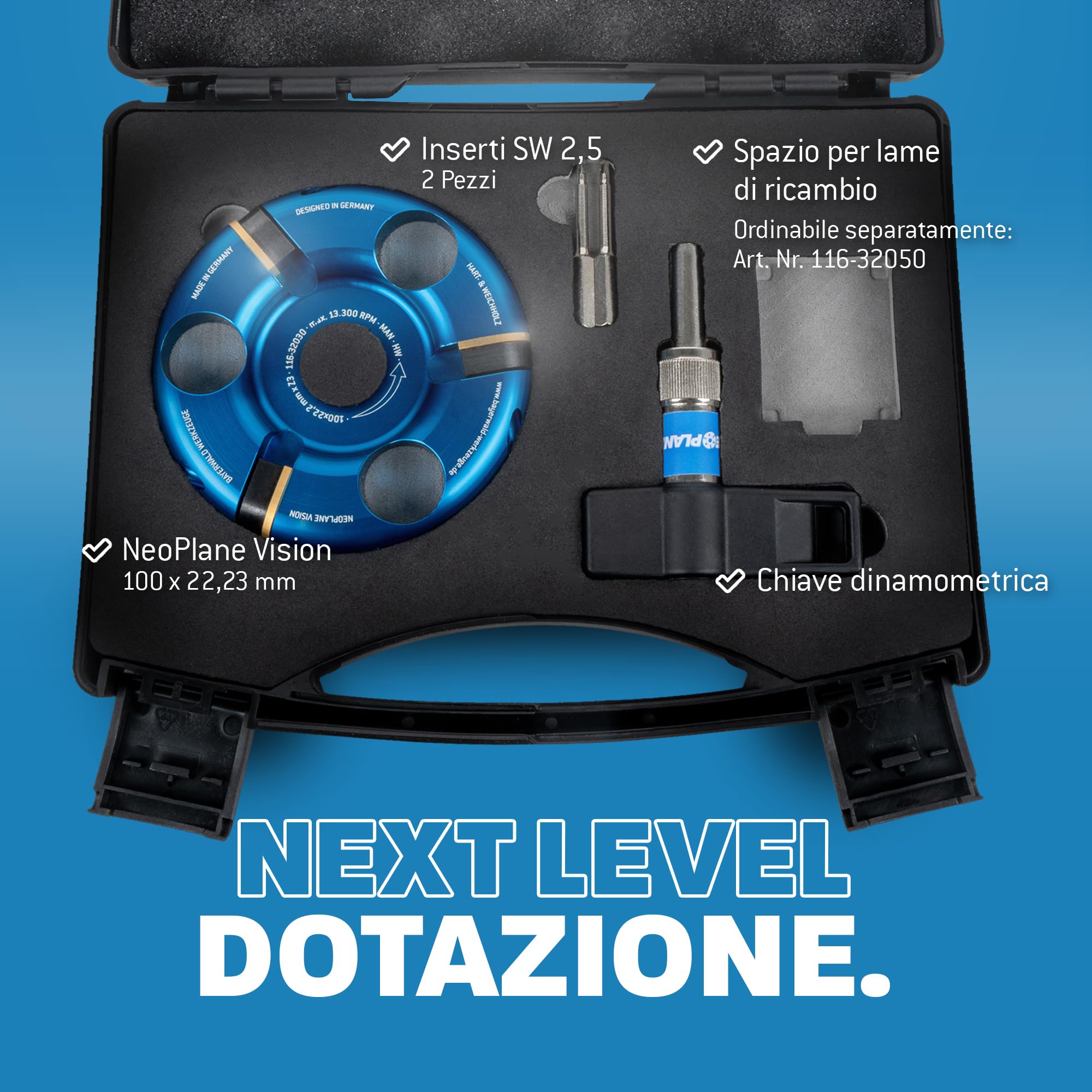 Qualità tedesca Bayerwald Tools NeoPlane – Disco per fresa per legno adatto per smerigliatrice angolare – Carving con visione libera – denti HM rivestiti TiN – lunga durata