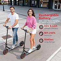 Vista 4 de 10/8.5" E Scooter for Adults 19 MPH Sport Escooter 350W Motor, Electric Scooter 15-22 Miles Range, Bearing 265 LBS/APP Control