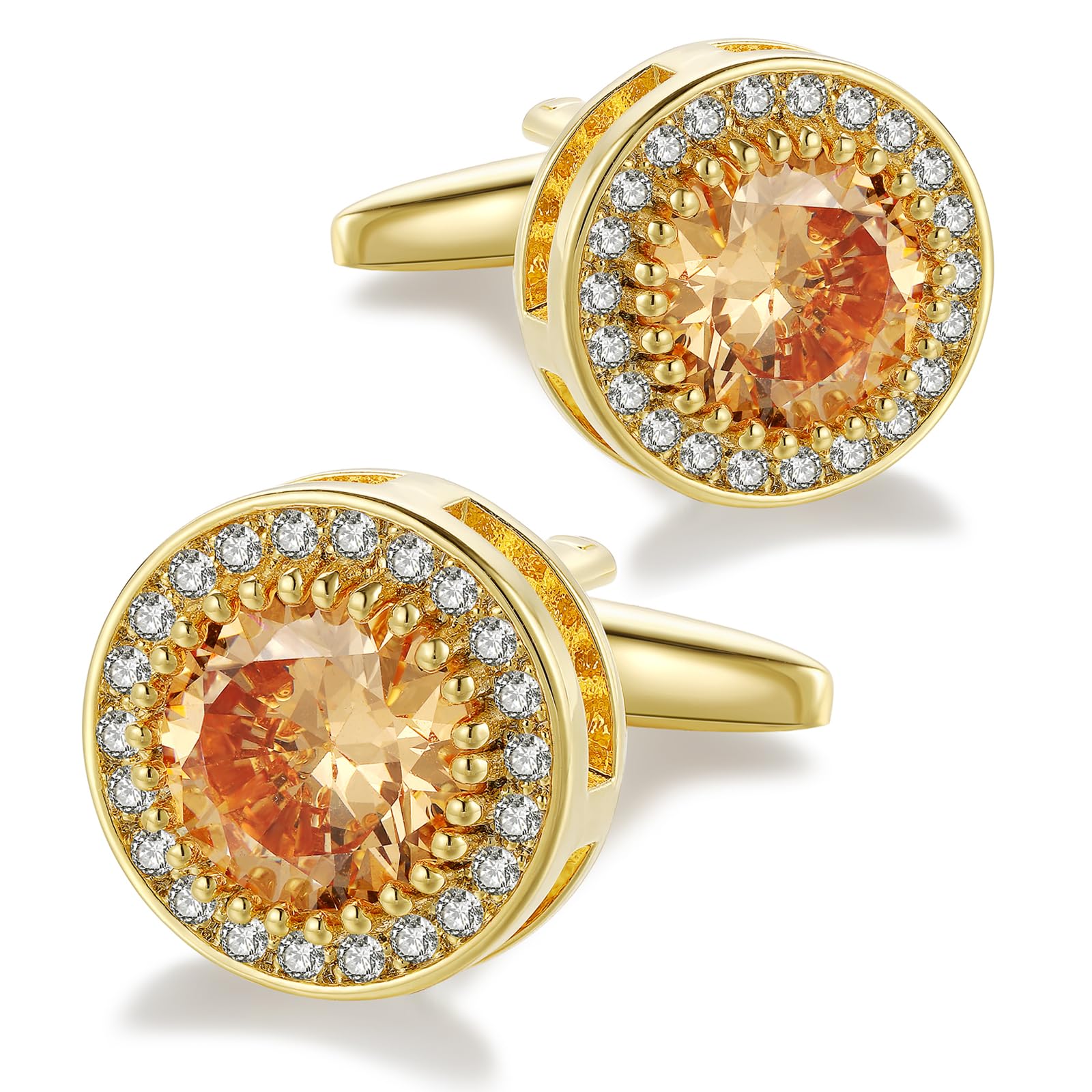 Manschettenknöpfe Zirkonia Herren Kristall Manschettenknopf Cufflinks CZ für Hochzeit Bräutigam Trauzeuge