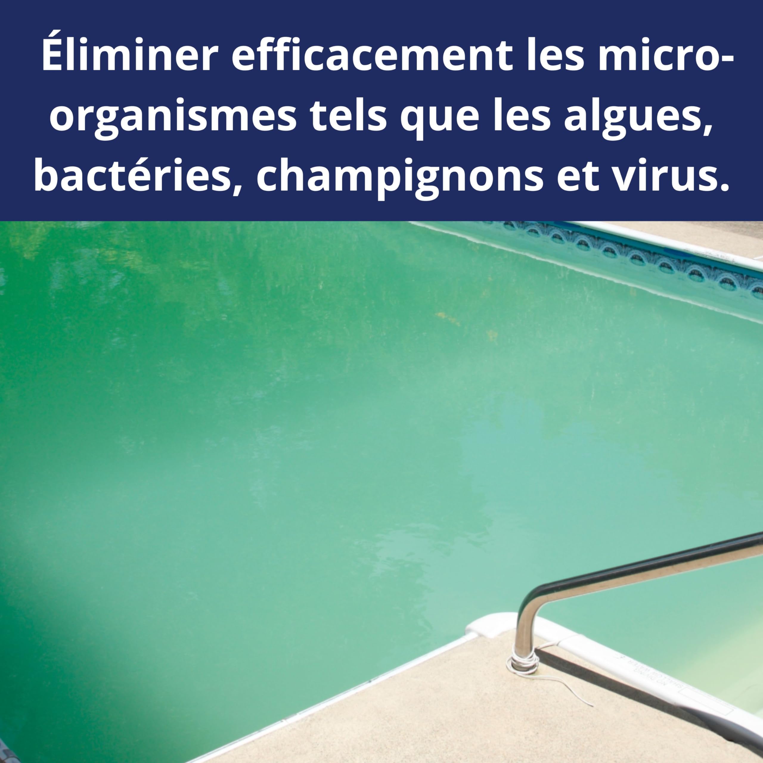 Chlore Choc Piscine – Traitement Eau Verte, Trouble, Algues et Les Micro-Organismes/Action Rapide, Entretien et rattrapage de l’Eau, Chlore Choc granulés 1kg et 5kg (5L)