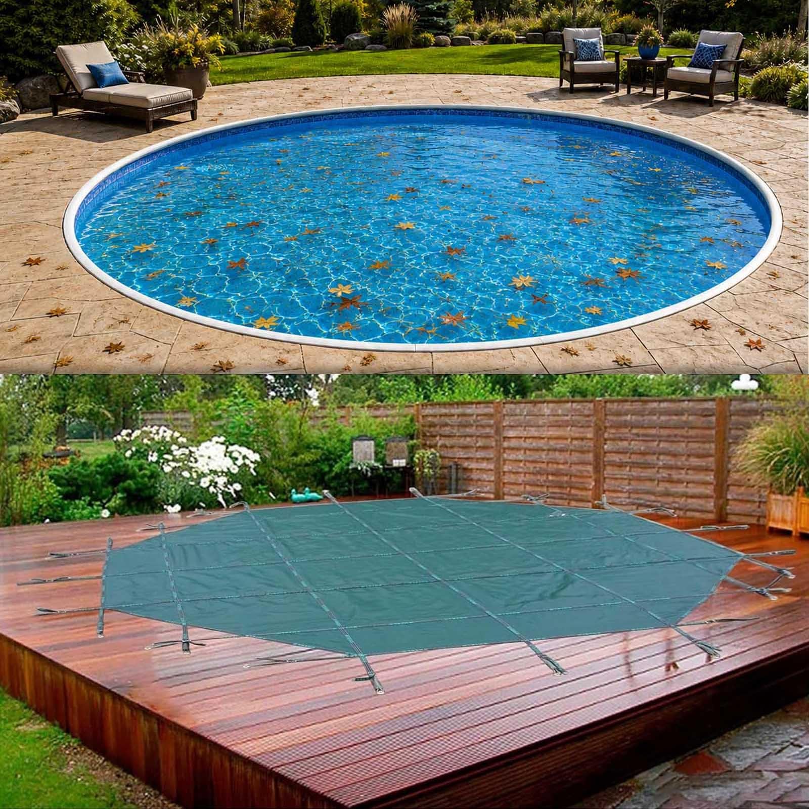 Cubierta para Piscina Enterrada, Lona Protectora para Piscina