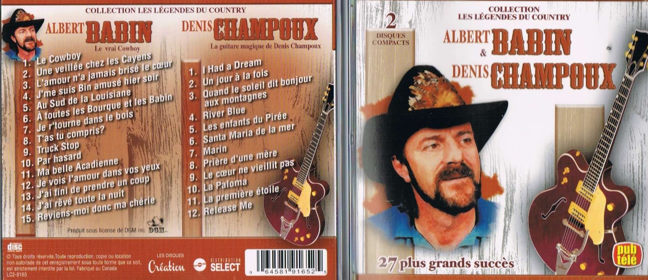 Les Legendes Du Country [Audio CD] Babin, Albert / Denis C