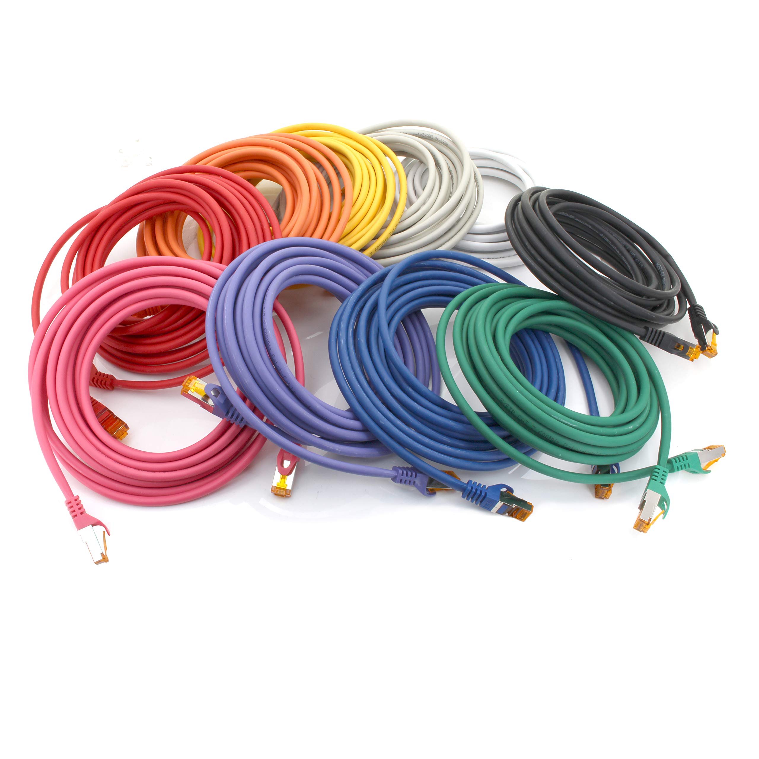 1aTTack.de 10x 0,25m 10 couleurs - Câble Réseau Ethernet Cat7 Cat 7 10 GB/s SFTP - RJ45 Ethernet LAN DSL Routeur Modem