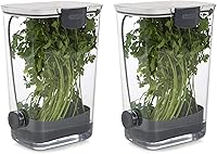 Progressive International ProKeeper Herb Keeper 2-Pack - Plastic Containers for Fresh Herbs, White