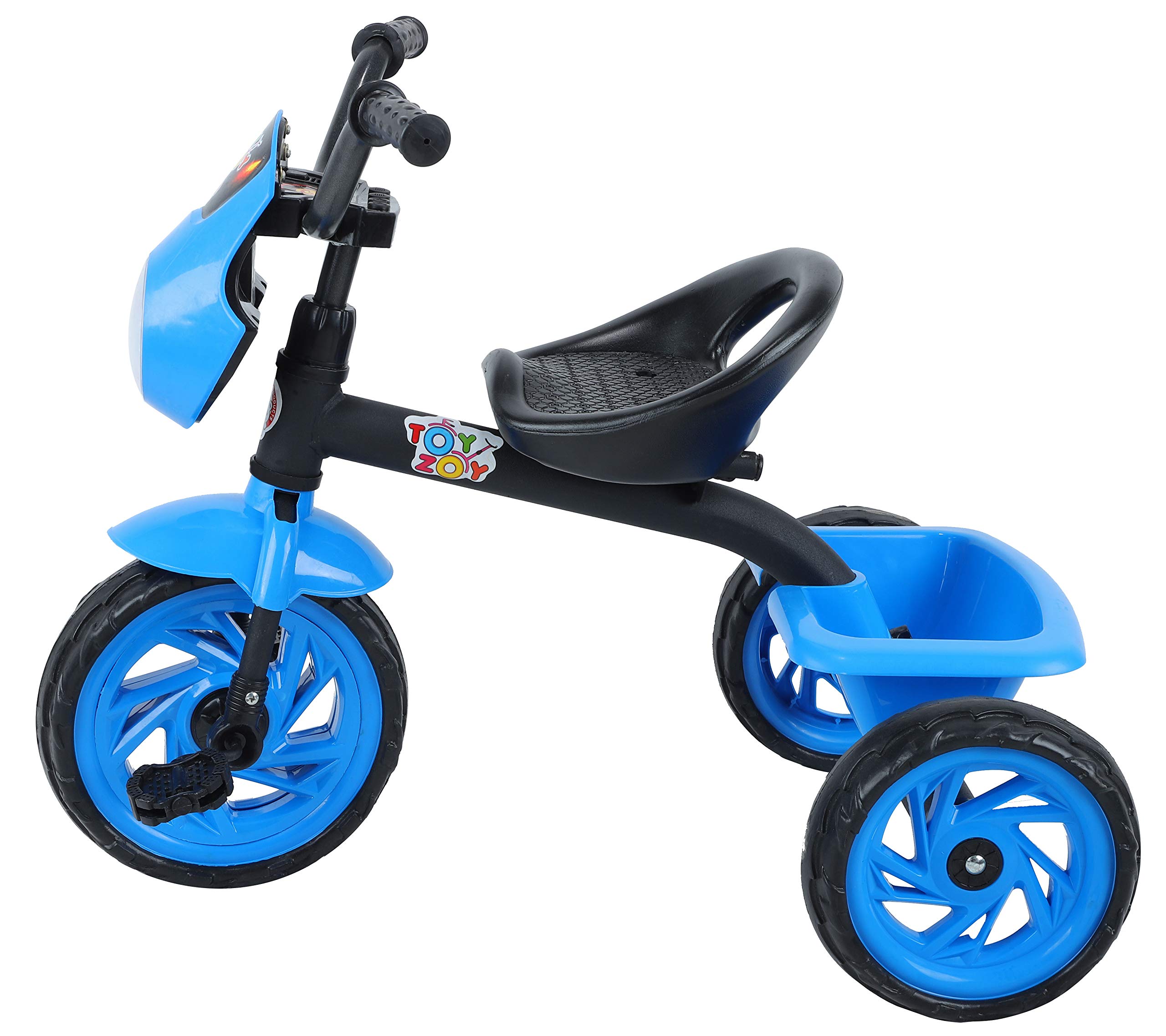 JoyRide Three Wheels Pedal Buggy,Kids Trikes with Front and Rear Basket,Baby Walker Push Bike for Boys Girls,Suitable for Kids Over 18 Months-5 Years Old (Blue)