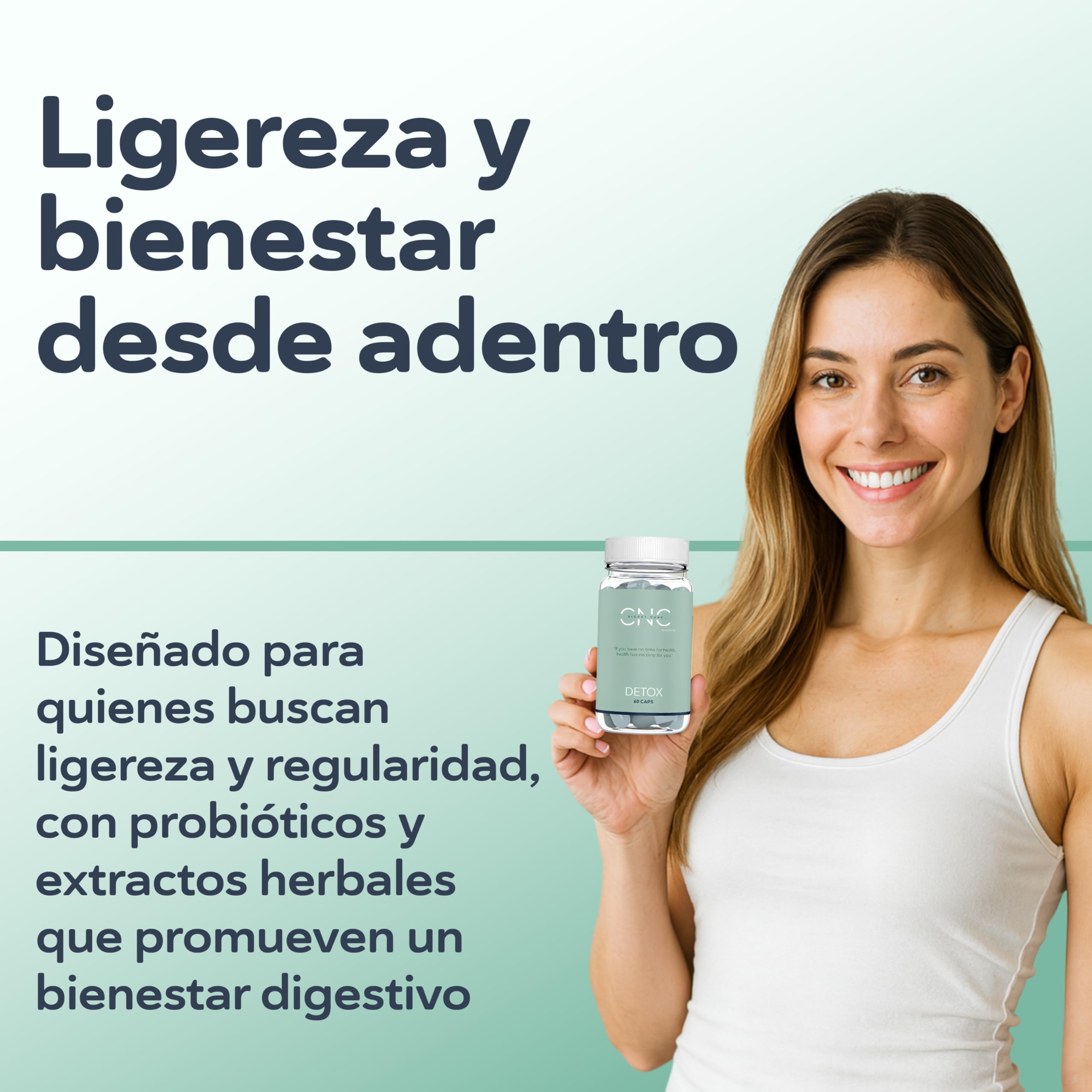 CNC DETOX adelgazante potente – Drenante, Diurético y Depurativo – Quemagrasas Potente Para Adelgazar– Probióticos 100B + Aloe Vera + Carbón Activo + Hinojo