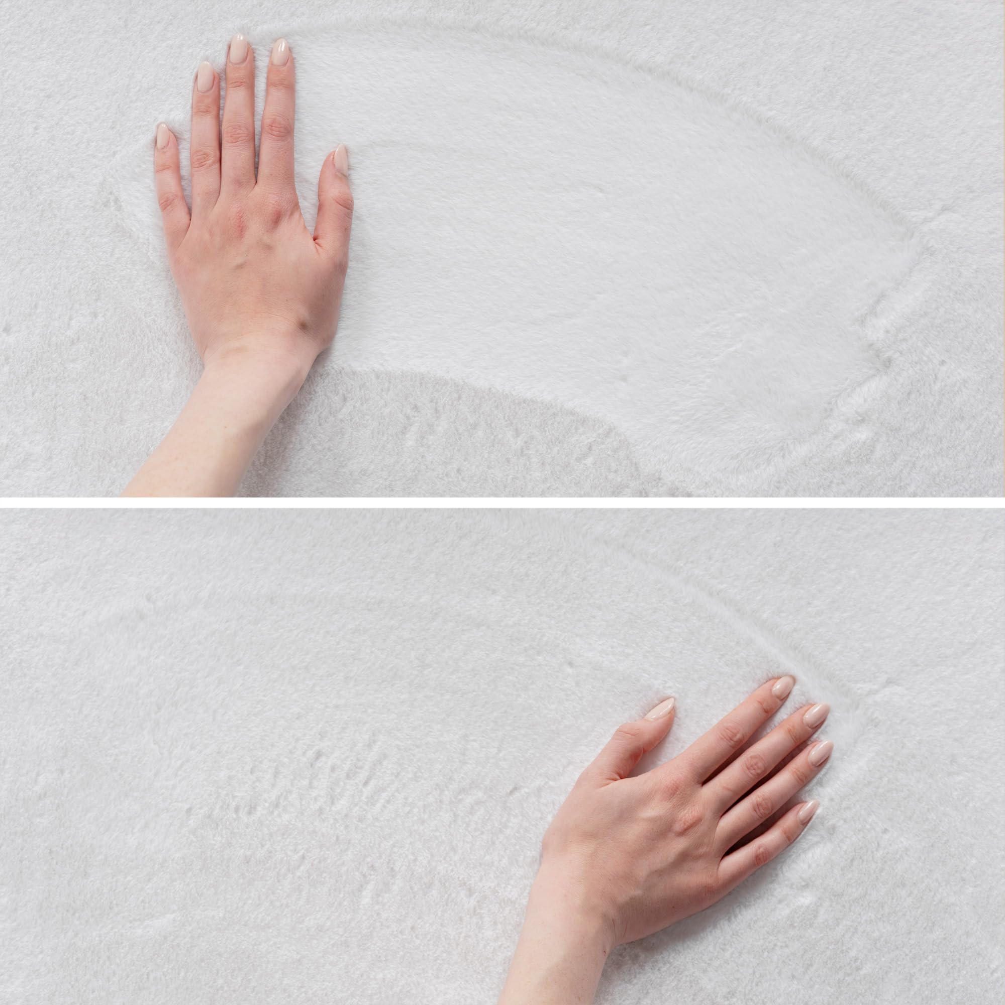 Carpettex Tappeto Bianco 160x220 cm Tappeto Lavabile a Pelo Corto, Antiscivolo e Morbido, Design Monocromatico Moderno per Soggiorno, Cucina e Corridoio, Camera da Letto