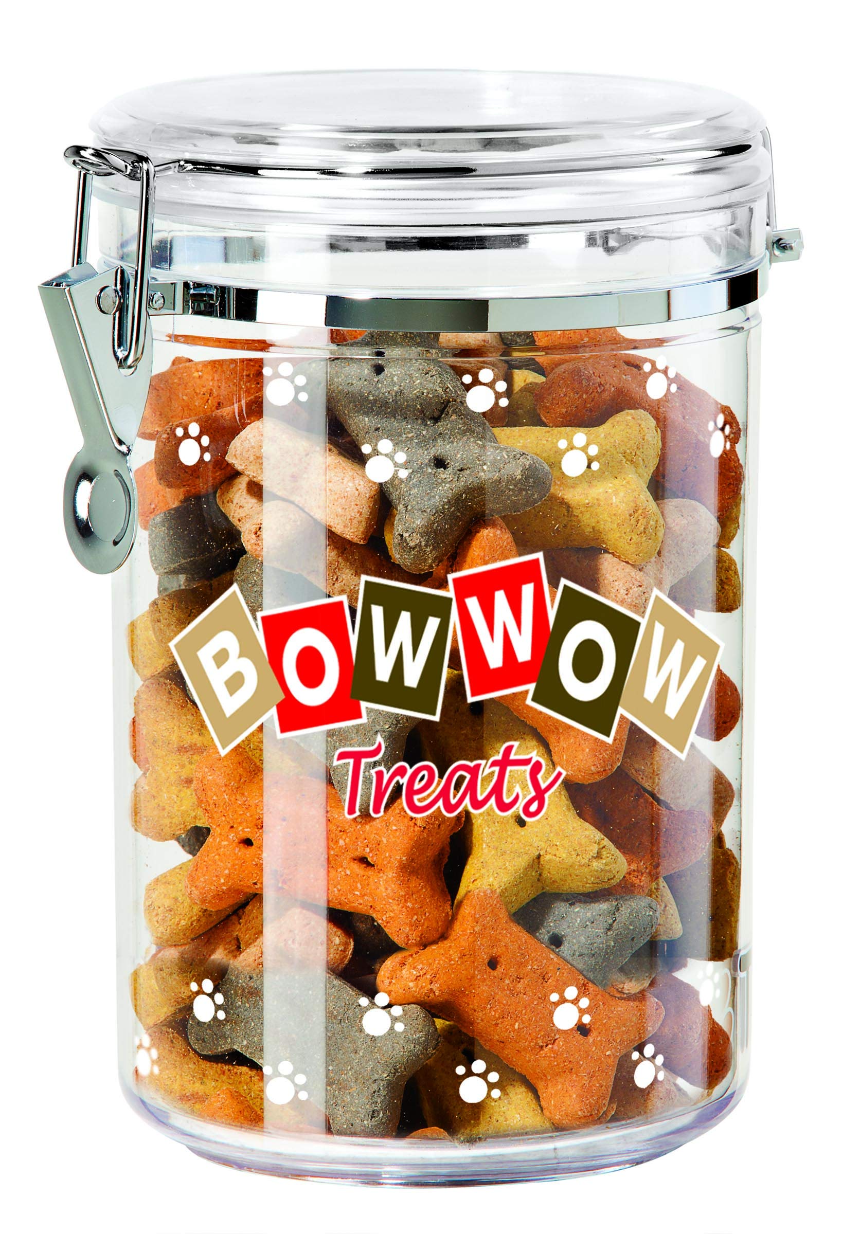 Oggi Acrylic Airtight Pet Treat Canister with Bow Wow Motif Food Stora | amzdealz