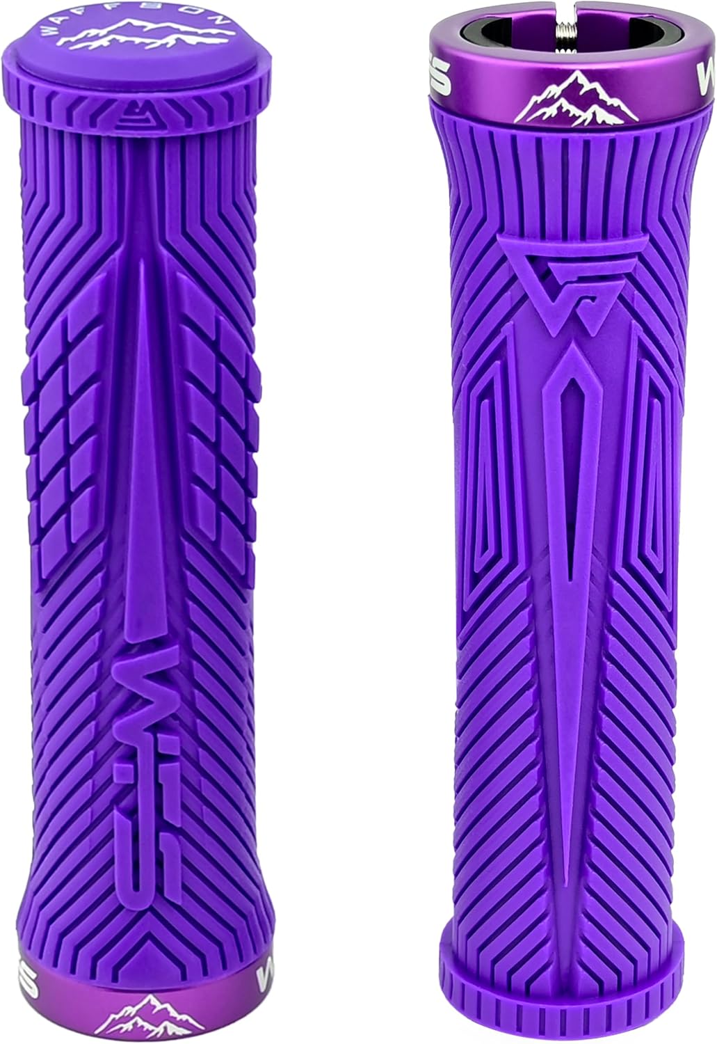WFS Volatus Single Lock-on Grips for Mountain Bikes, Road, City Bike, 33mm OD Soft Comfortable Ergonomic, Anti-Slip 22mm ID Locking Handlebar Grips for MTB, 1 Pair
