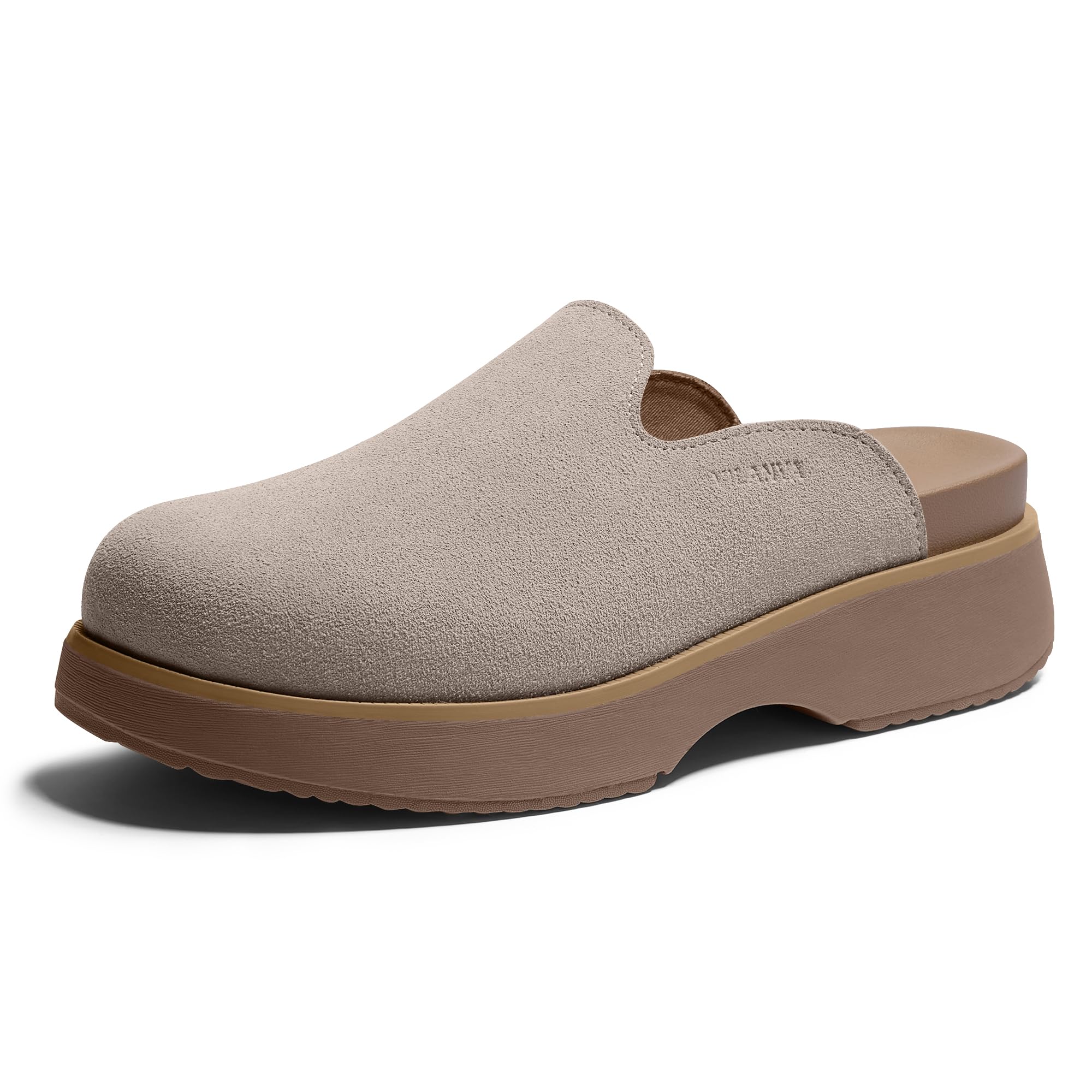 Women's Suede Platform Clogs, Closed-Toe Slip-On Mule Shoes with Comfort Footbed, Casual…