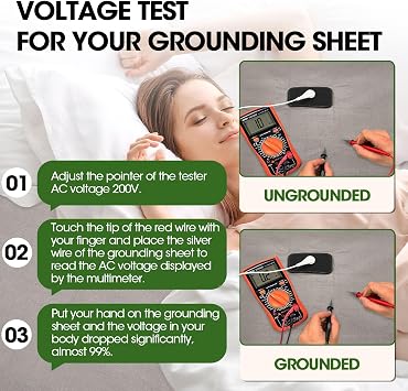 Grounding Sheet 68x132cm Grounding Bed Sheet Silver Fibre Organic Cotton Grounding Mat Earthing UK for Improved Sleep Reduced Anxiety Inflammation Healthy Earth Energy Mat with Conductive Materials