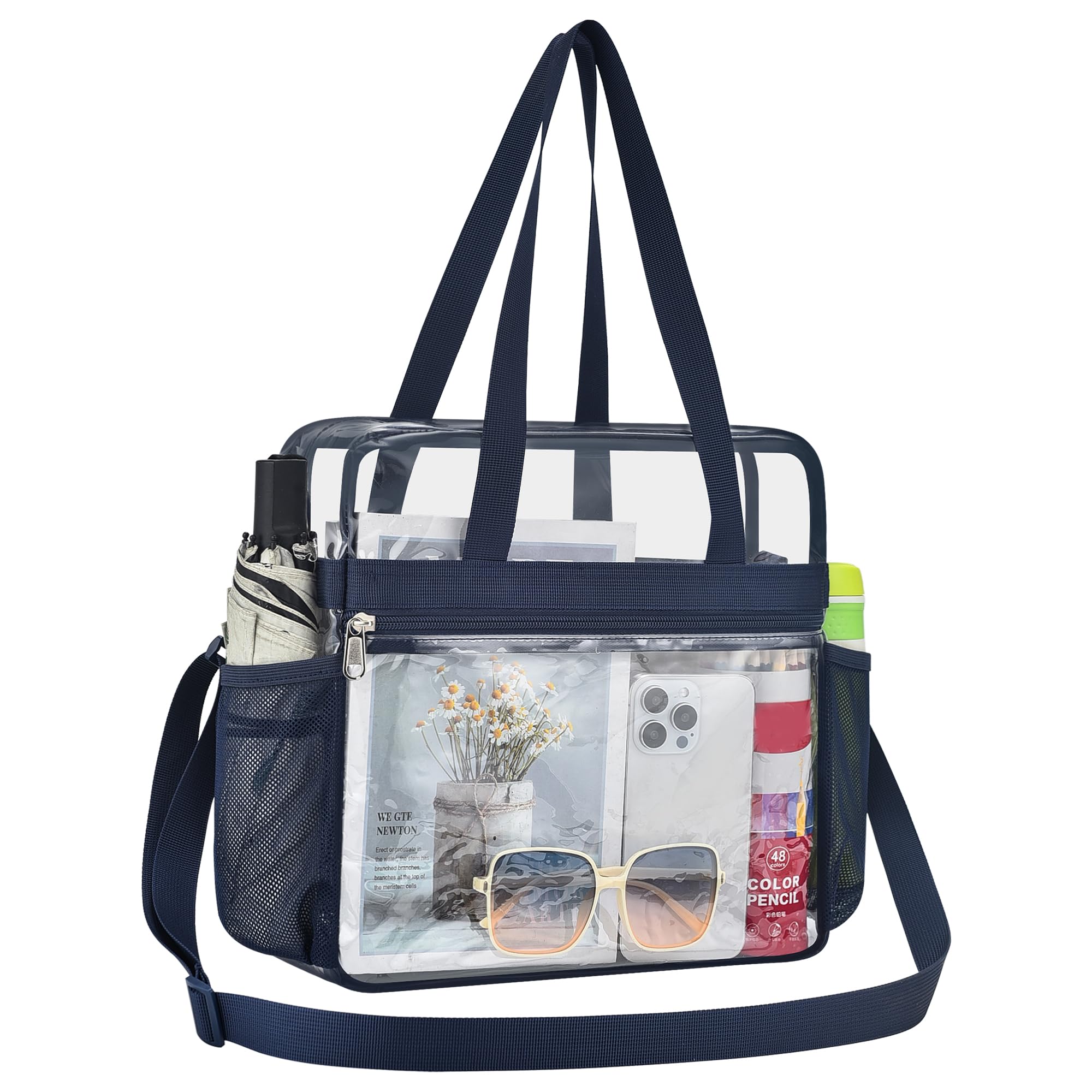 Oraben Clear Tote Bag Clear Bag Stadium Approved 12x6x12 Stadium Bag for Work, Sports Games,Gym