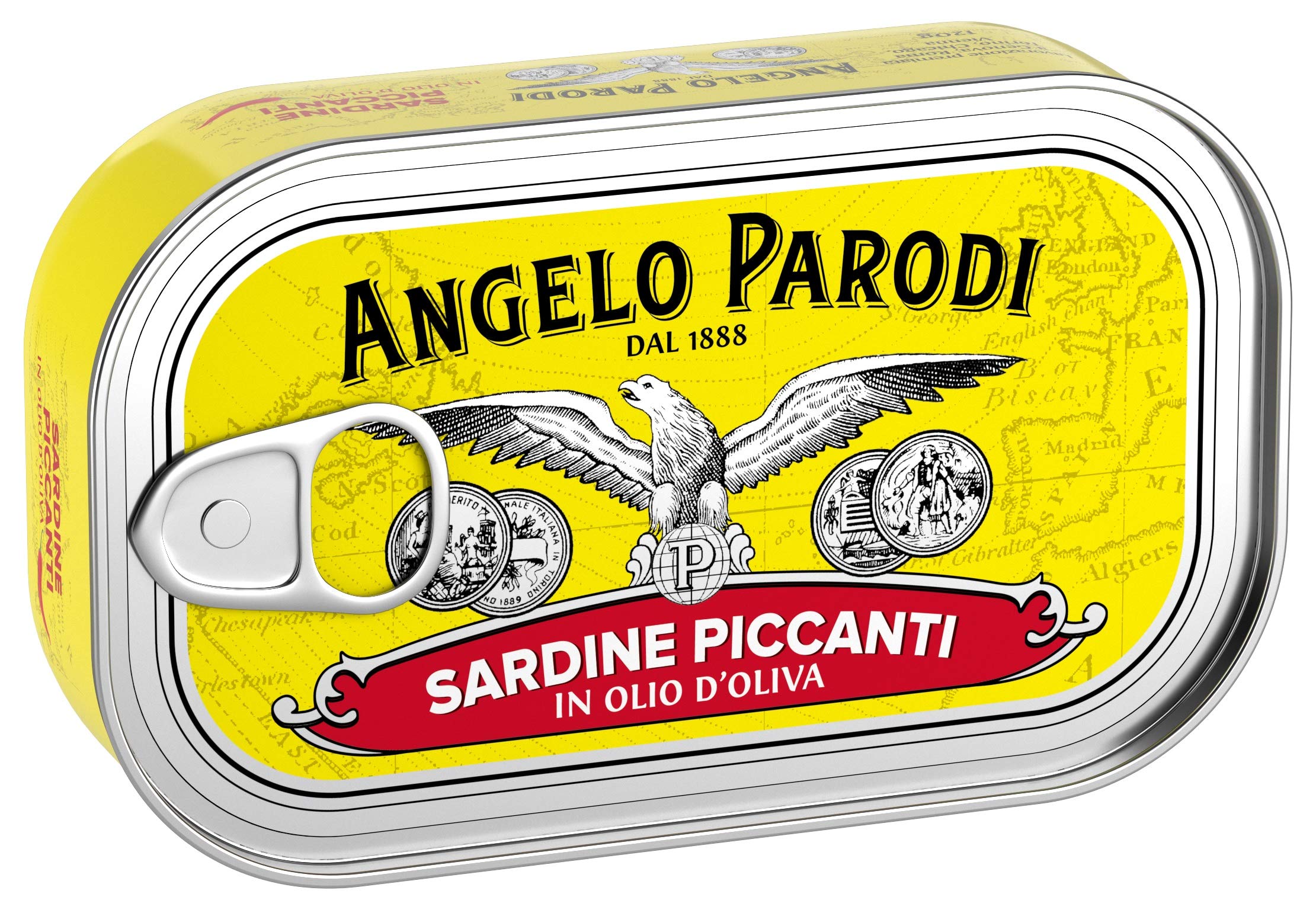 Angelo Parodi Portuguese Sardines in Olive Oil With Chili Peppers | 10 Pack | Imported From Italy | Premium Wild Caught | All Natural | Gourmet Fish in 4.23 oz Can (120 Gram)