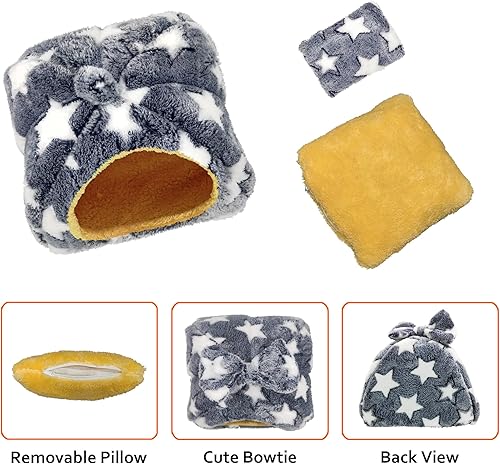Miniatura 14 de Guinea Pig Bed, Guinea Pig Hideout House Accessories Warm Bed for Small Animals Hamsters Chinchillas Dwarf Bunnies Hedgehogs. M, Green Flower