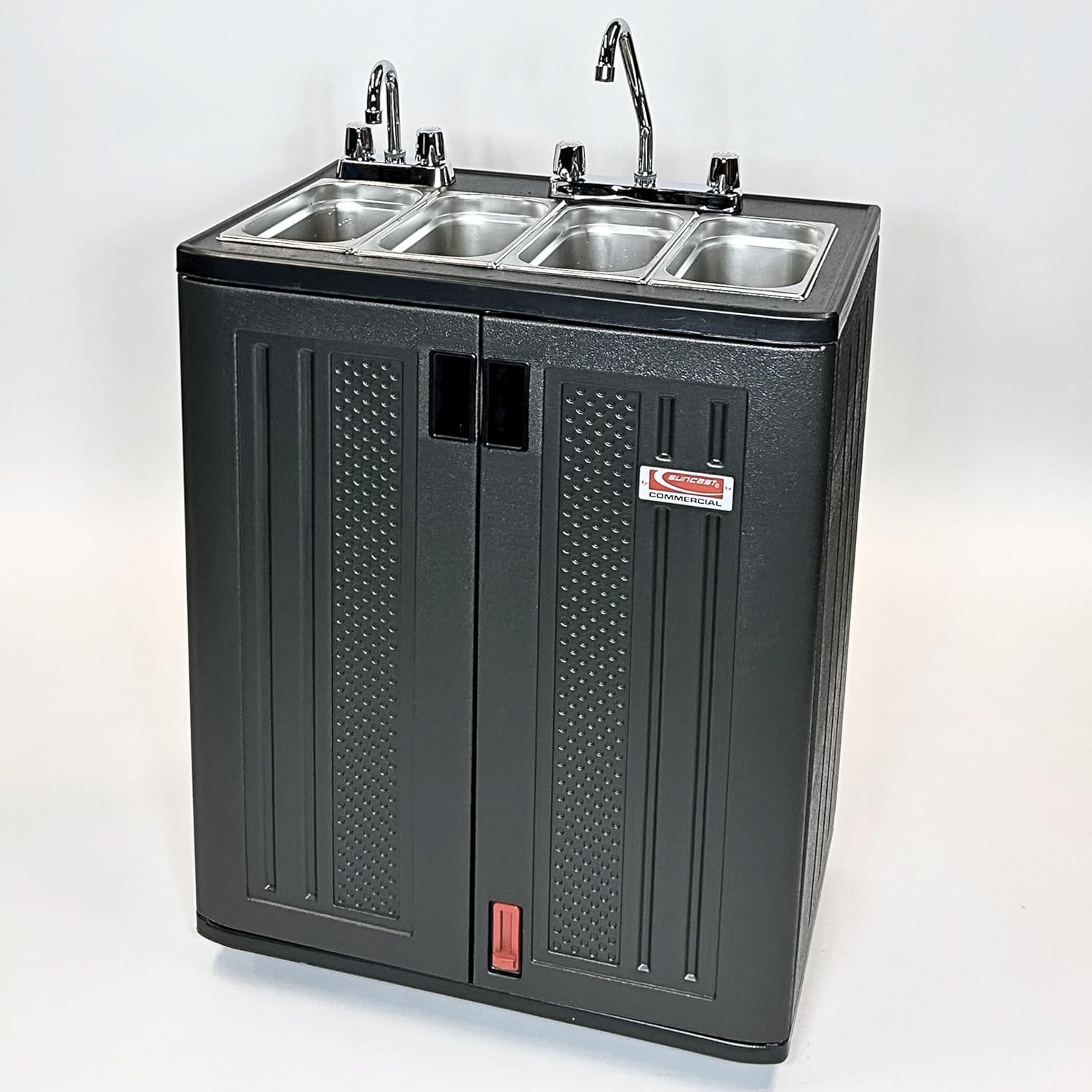 Concession Sinks - Portable Sink Hand Wash Station, 4 Compartment Basin with Hot Water, Standard Size, Food Trailer Equipment, Free Standing Utility Sink, Hand Washing Station