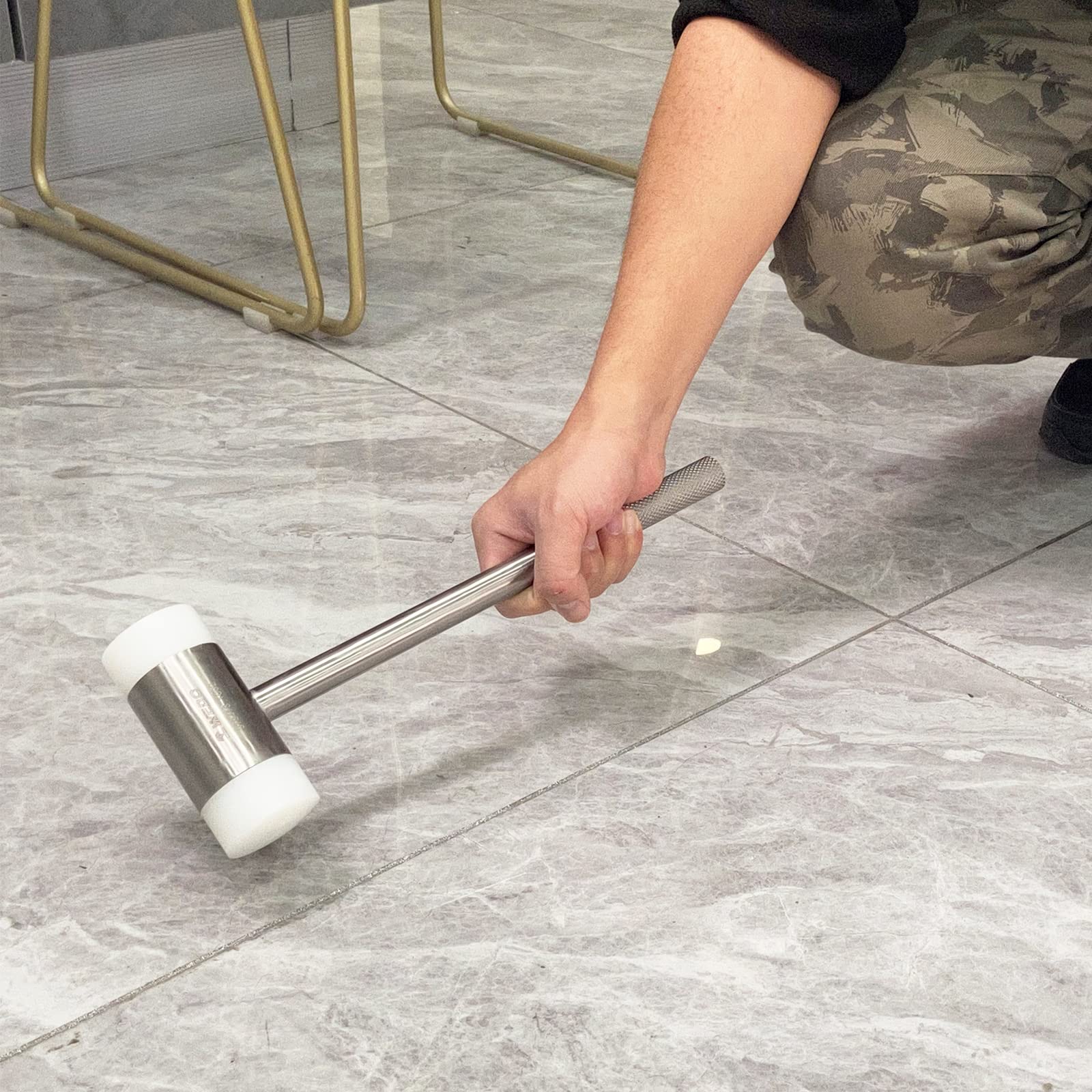 WEDO Martillo de nailon inoxidable con mango de acero inoxidable,resistente a la corrosión,duradero,respetuoso con el medio ambiente,cabeza de 800g,340mm de longitud,13.5 pulgadas